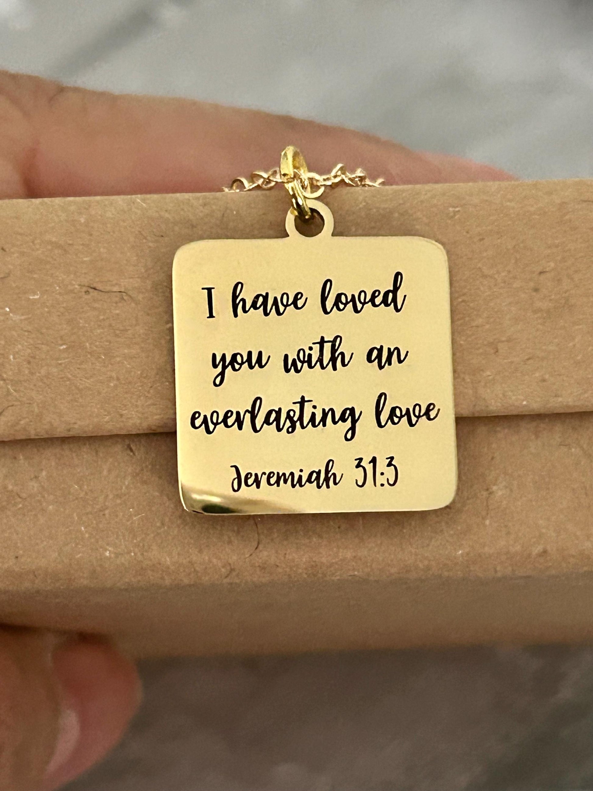 I have Loved you with an Everlasting Love Bible Verse Necklace, Christian Gifts, Scripture Jewelry, Meaningful Gift, Motivational jewelry