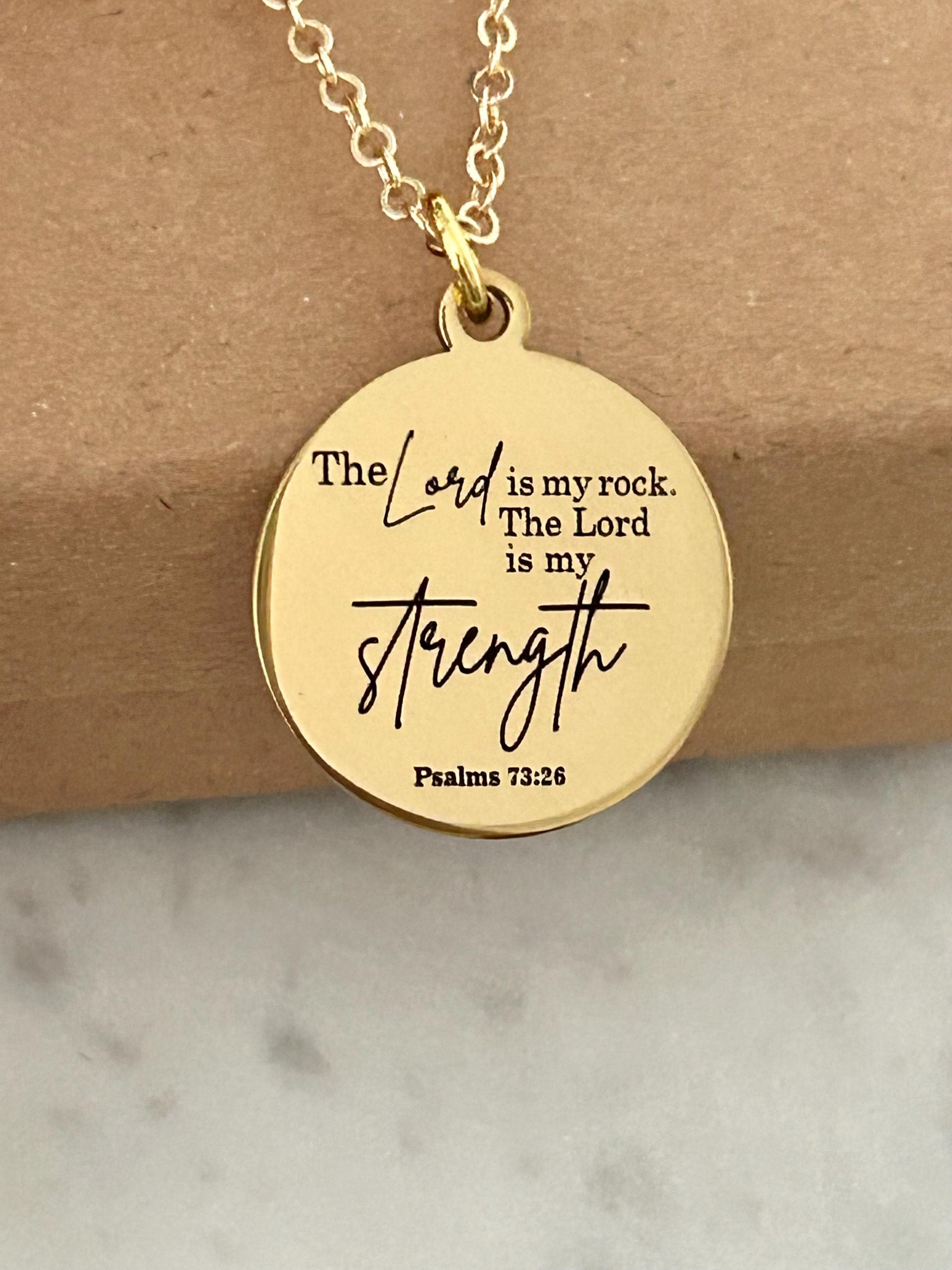 The Lord is My Rock Bible Verse Necklace, Christian Jewelry, Christian Gift, Motivational Gifts, Baptism, Scripture Necklace, Easter Jewelry