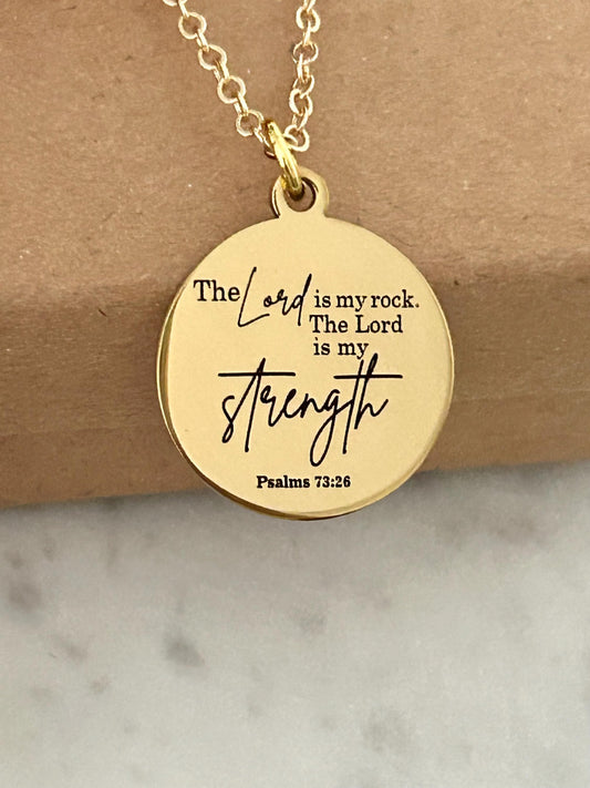 The Lord is My Rock Bible Verse Necklace, Christian Jewelry, Christian Gift, Motivational Gifts, Baptism, Scripture Necklace, Easter Jewelry