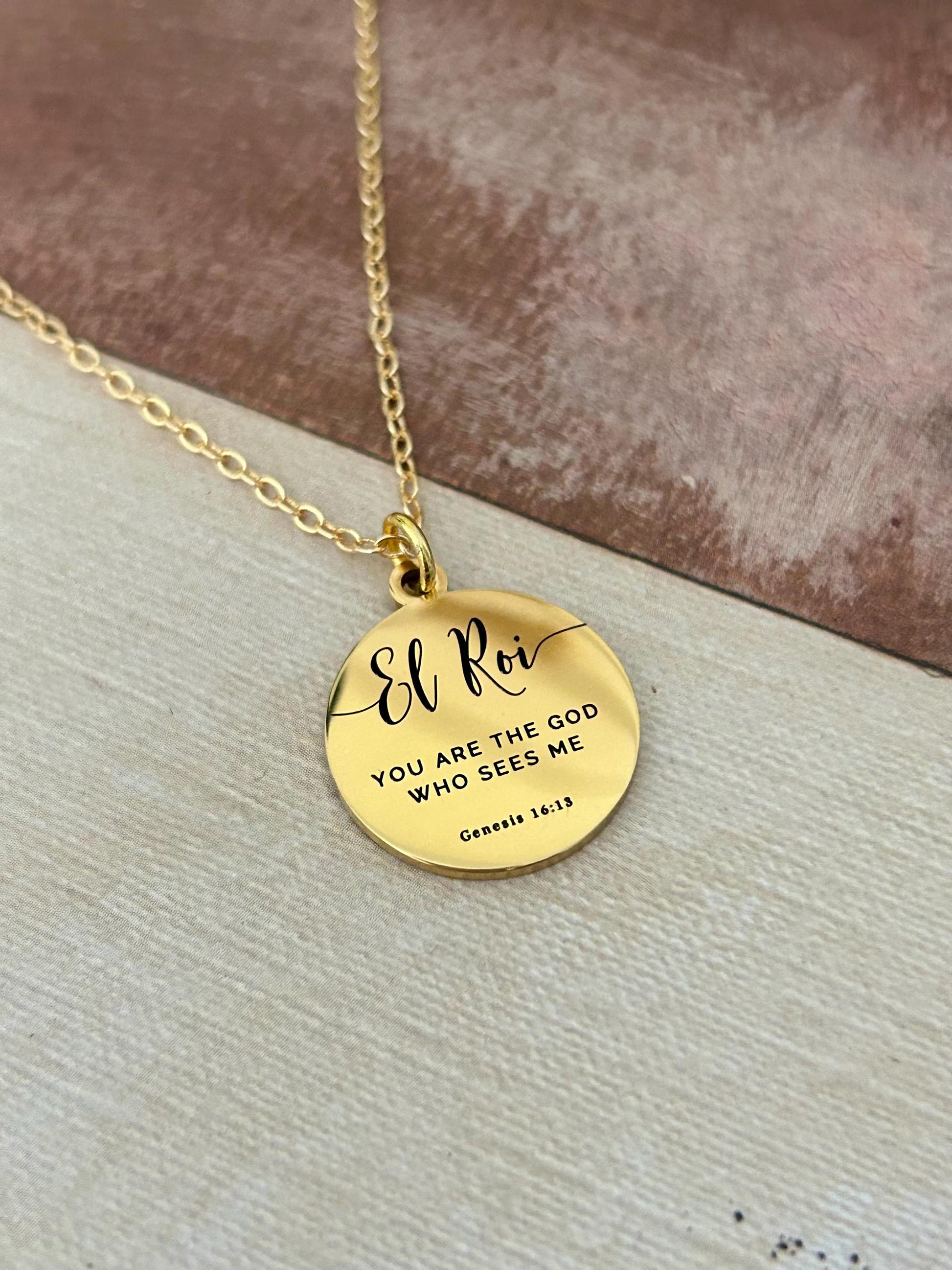 El Roi Bible Verse Necklace, you are The God who sees me, Christian Gifts, Scripture Jewelry, Personalized Necklace, Faith Gifts for Mom