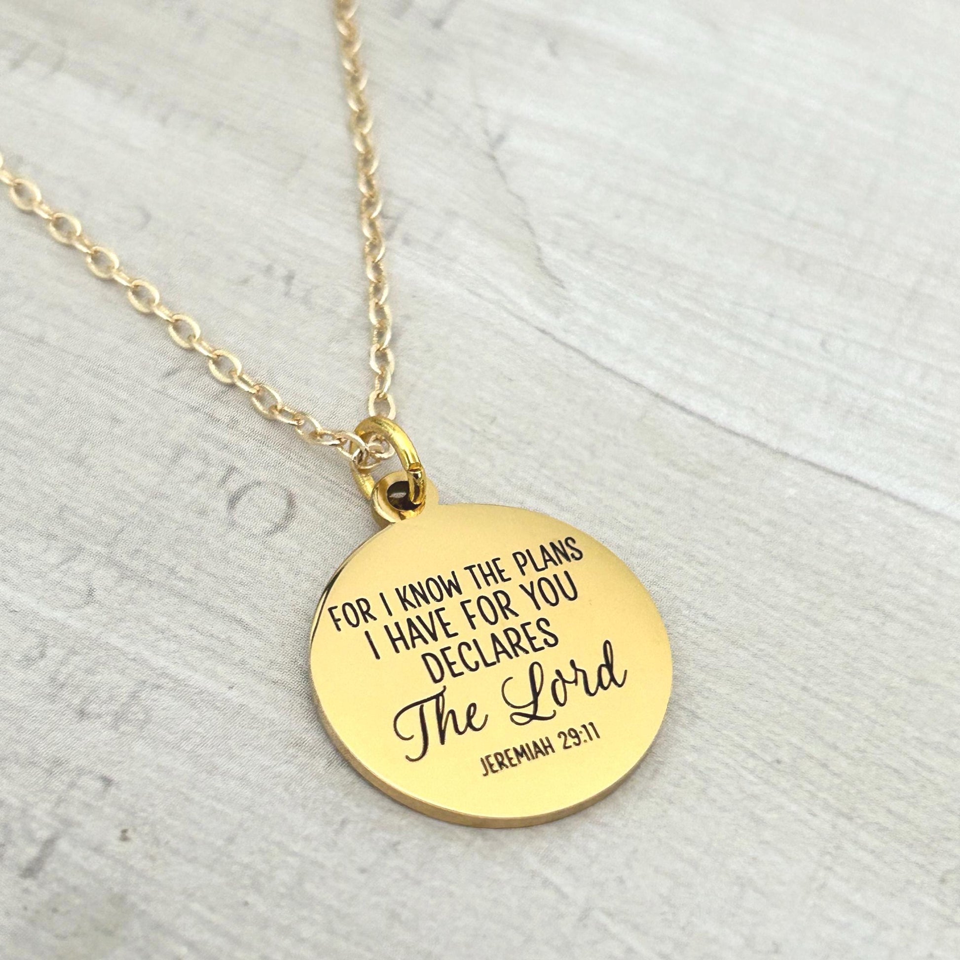 For I Know the Plans I Have For You Bible Verse Necklace Jeremiah 29:11, Christian Gifts, Scripture Jewelry, Motivational Gifts, baptism