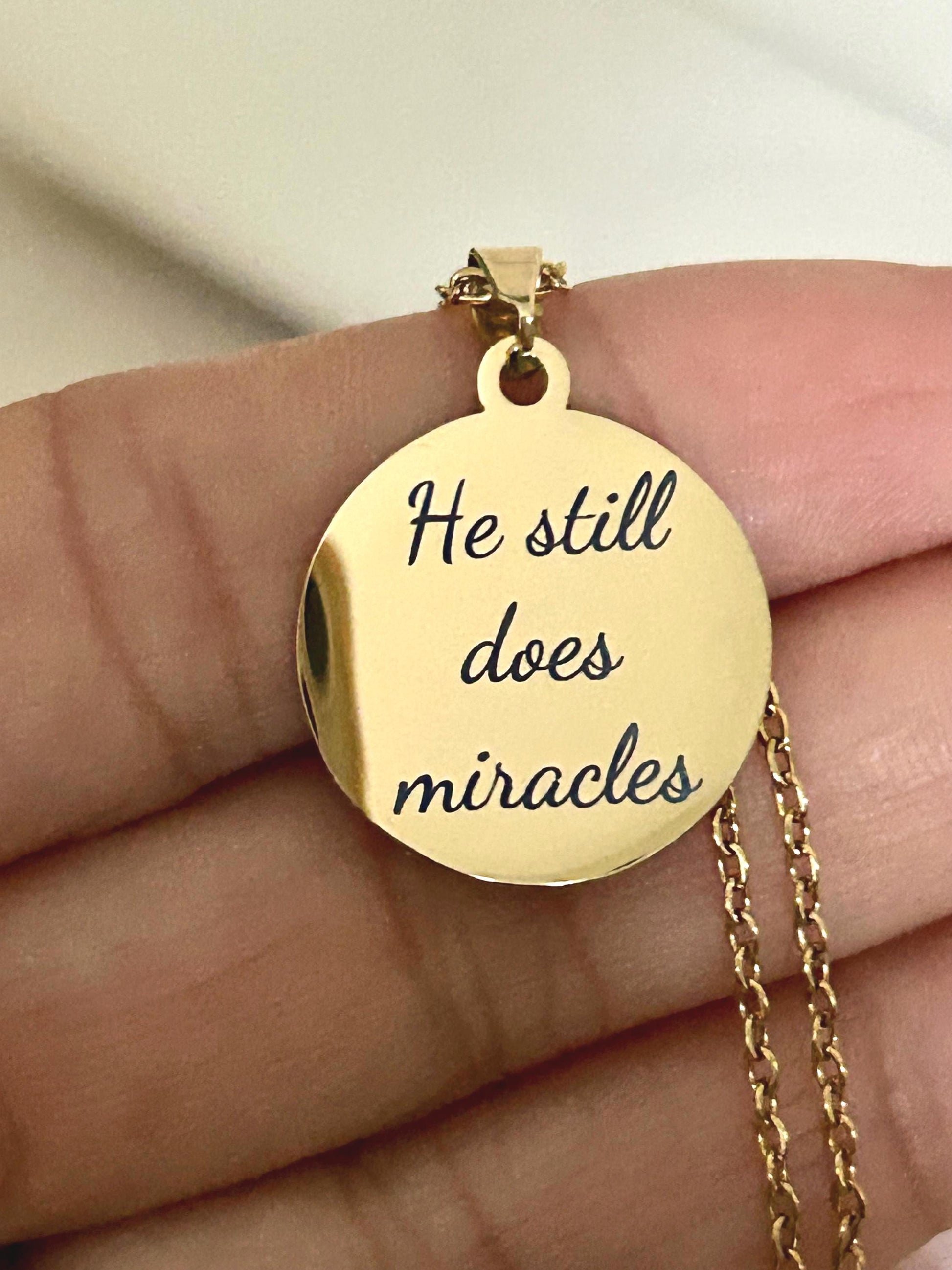 He Still Does Miracles Necklace, Christian Gifts, Inspirational Jewelry, Gifts for Mom, Meaningful Gifts,Faith Jewelry, Christian Quote Gift