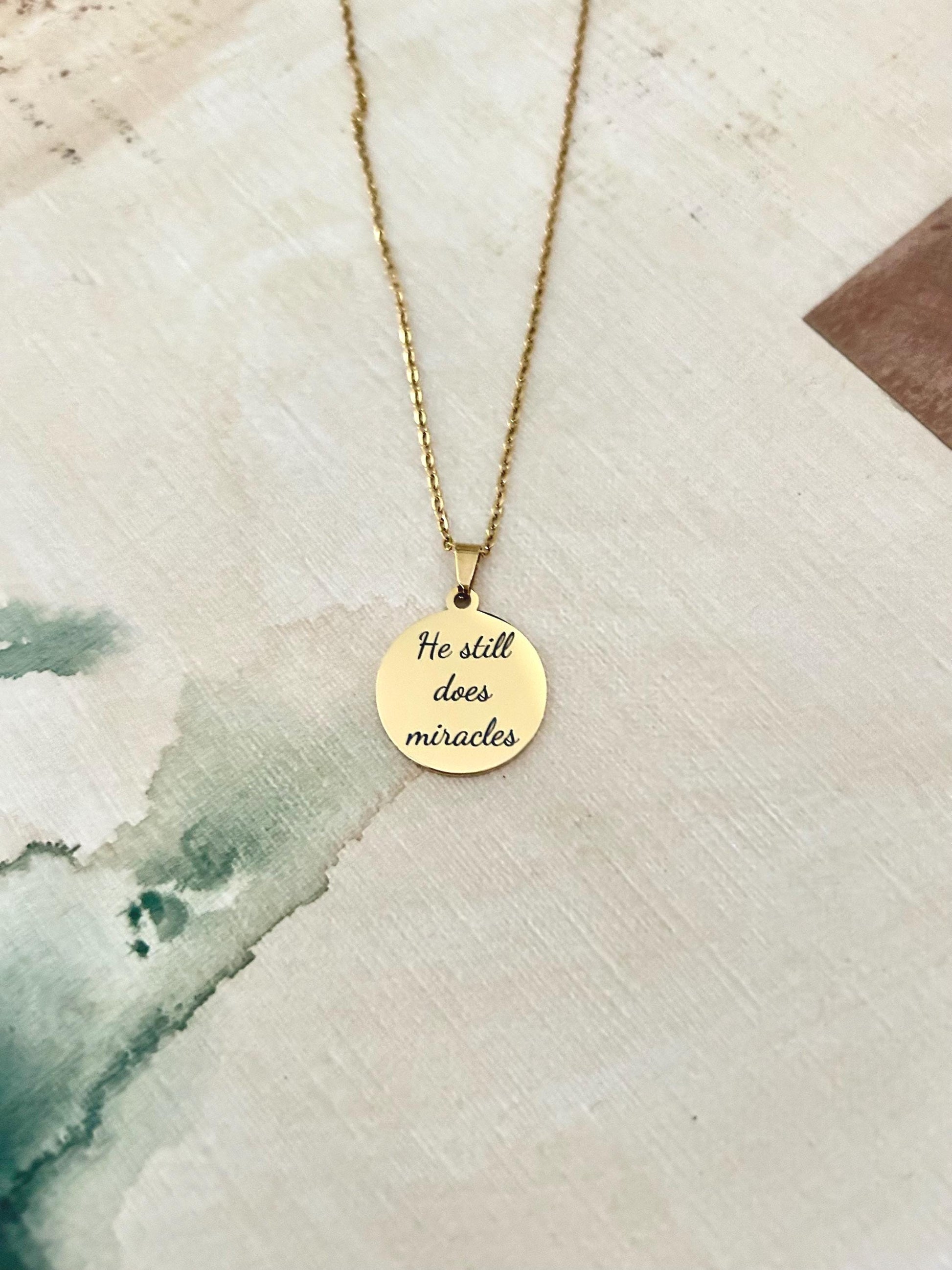 He Still Does Miracles Necklace, Christian Gifts, Inspirational Jewelry, Gifts for Mom, Meaningful Gifts,Faith Jewelry, Christian Quote Gift
