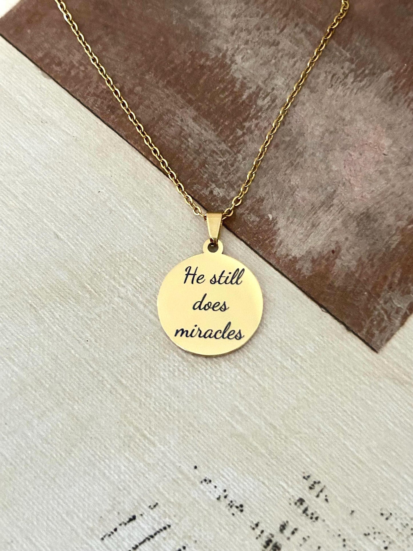 He Still Does Miracles Necklace, Christian Gifts, Inspirational Jewelry, Gifts for Mom, Meaningful Gifts,Faith Jewelry, Christian Quote Gift
