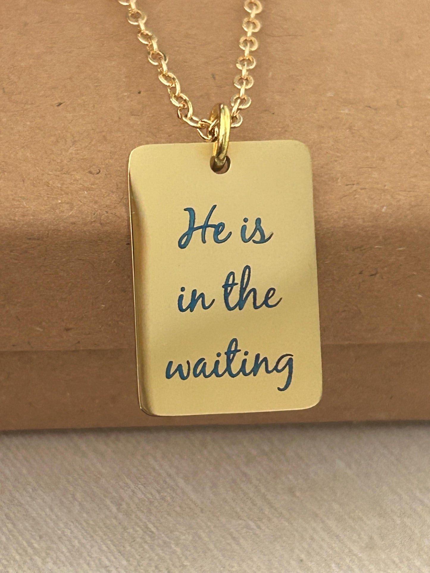 He is in the waiting Christian Necklace, Christian Gifts, Scripture Jewelry, Personalized Necklace, Gifts for Mom, Inspirational Jewelry