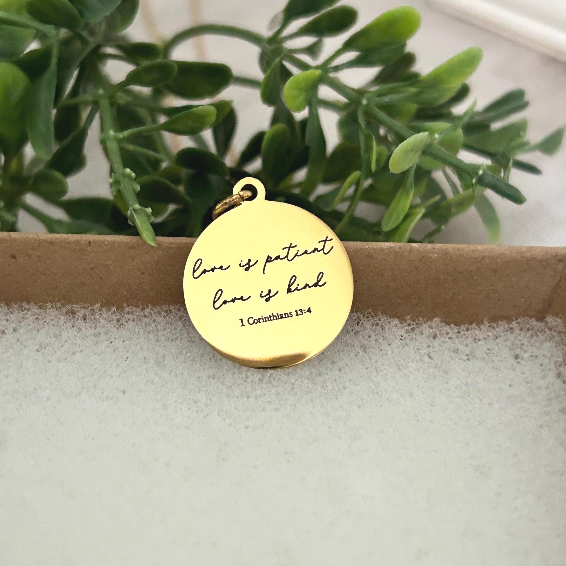 Love is Patient Love is Kind Bible Verse Necklace, Christian Gifts, Scripture Jewelry, Wedding Gift, Gifts for Mom, Love Necklace, Birthday