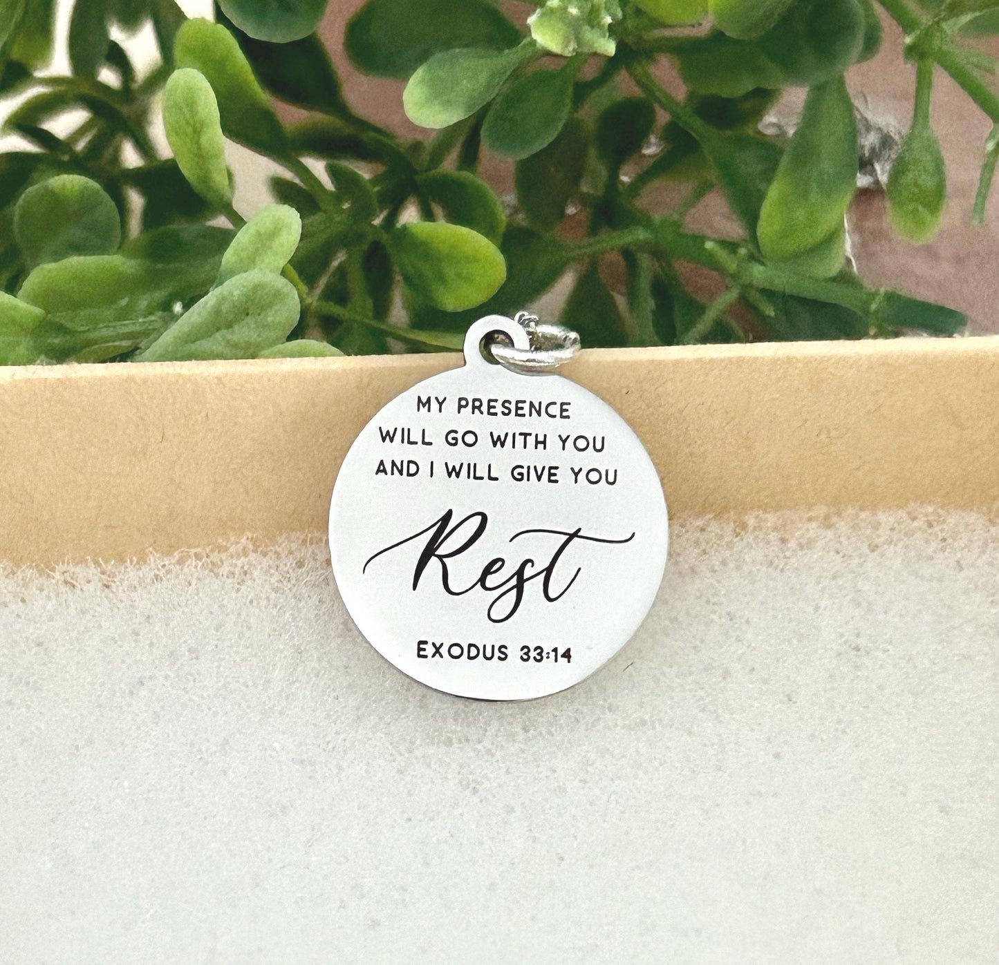 My Presence will go with you bible verse Necklace, Farewell Gift, Christian Gifts, Exodus 33:14, Goodbye Gift, Missionary Gifts, LDS Gifts
