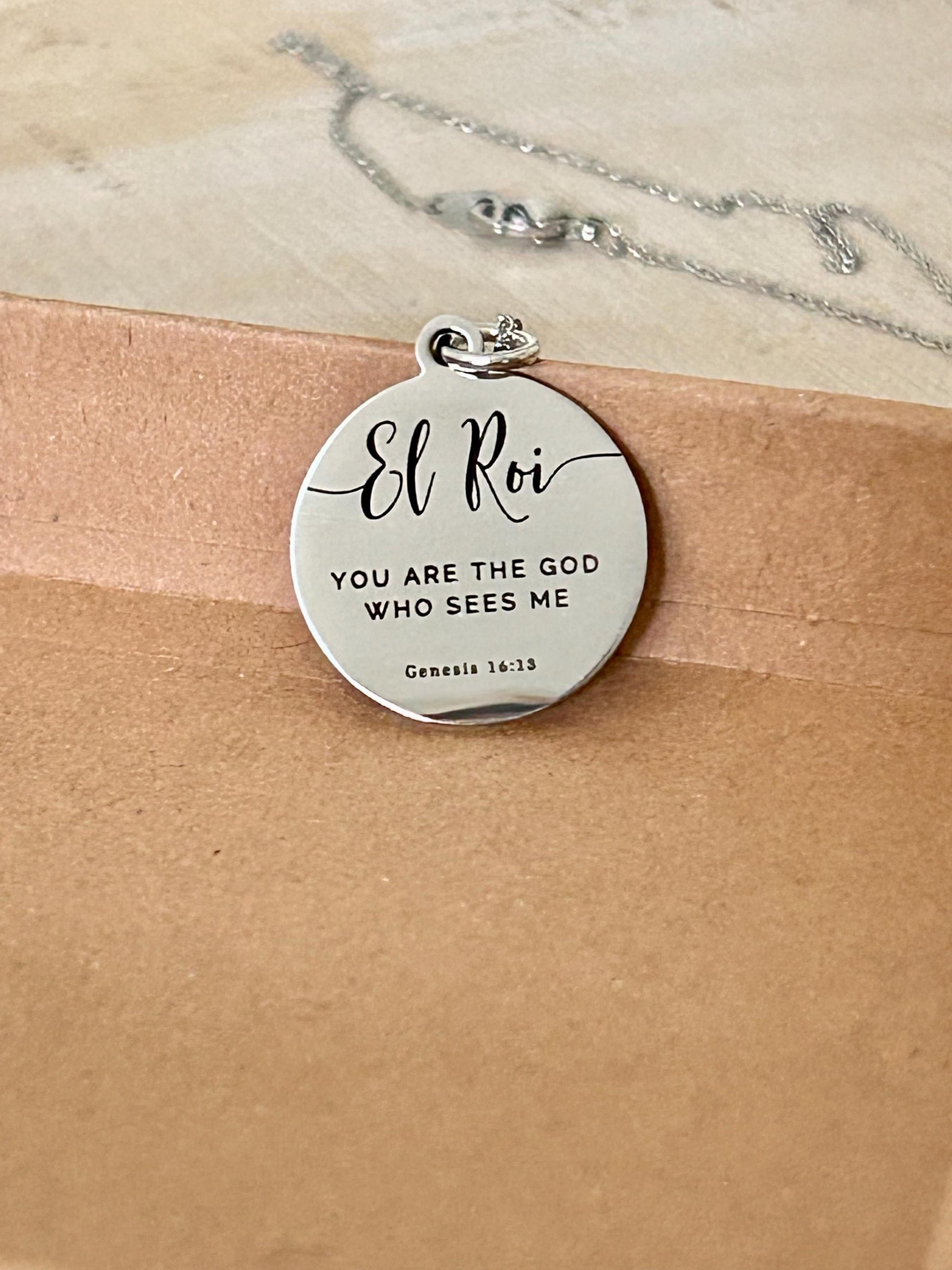 El Roi Bible Verse Necklace, you are The God who sees me, Christian Gifts, Scripture Jewelry, Personalized Necklace, Faith Gifts for Mom