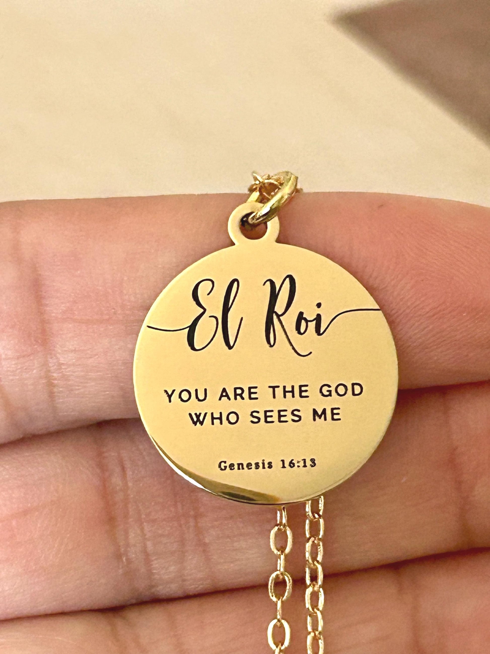 El Roi Necklace Gold, The God Who Sees Me Necklace, Christian Jewelry Gift for Women, Faith Necklace, Bible Verse Jewelry, Mother’s Day Gift