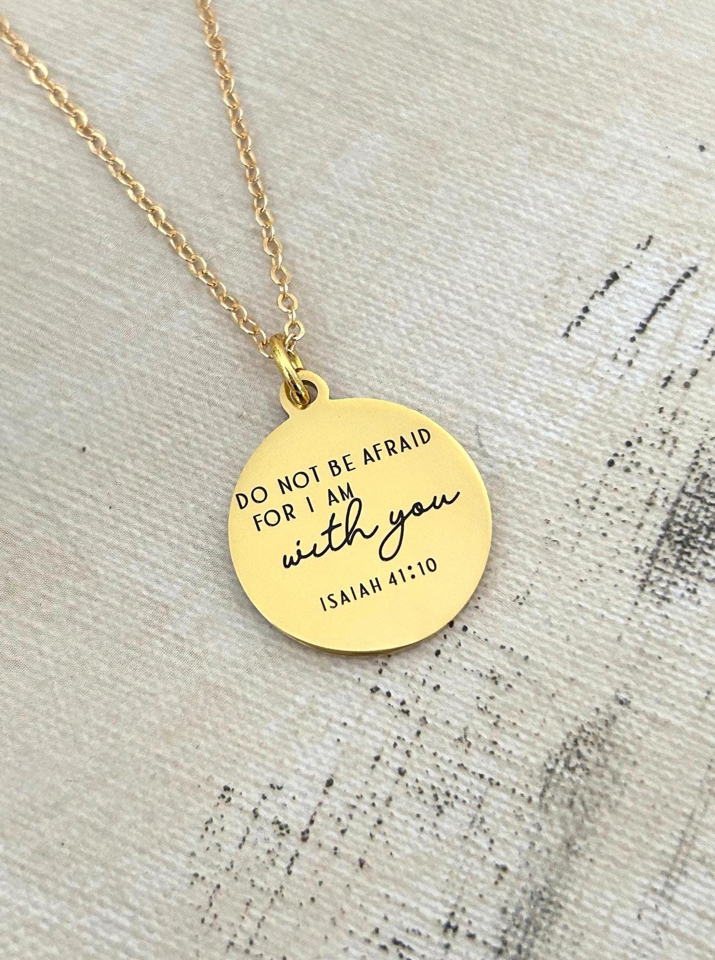 Isaiah 41:10 Necklace, Do Not Be Afraid For I Am With You, Christian Gift for Women, Bible Verse Jewelry, Religious Gift, Encouragement Gift