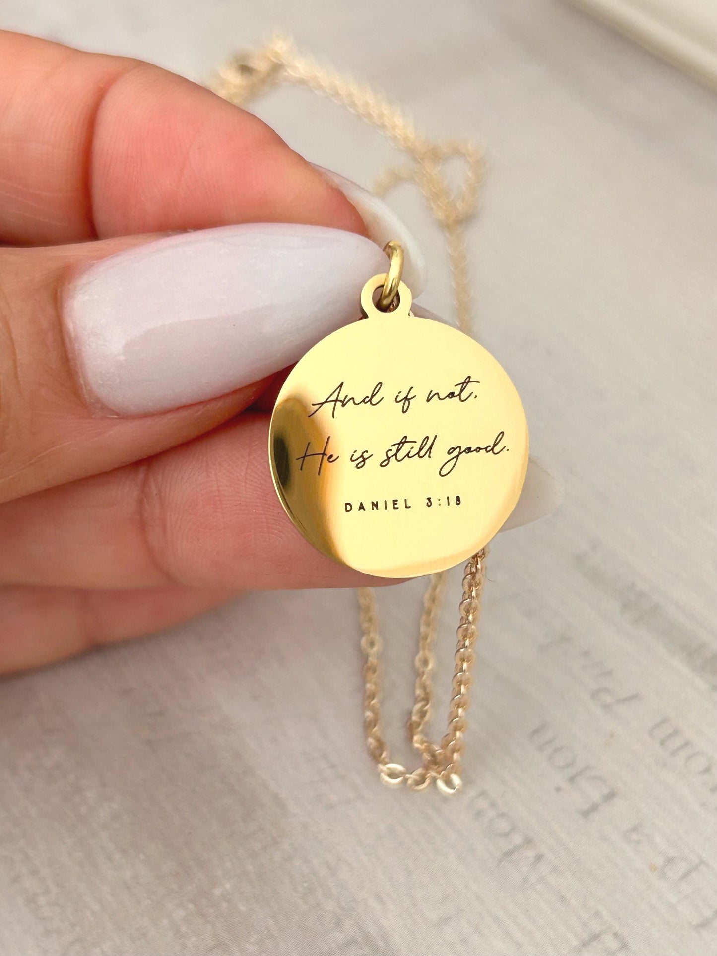And if not He is still good bible verse Necklace, Daniel 3:18, Christian Gifts, Motivational Jewelry, Inspirational Jewelry