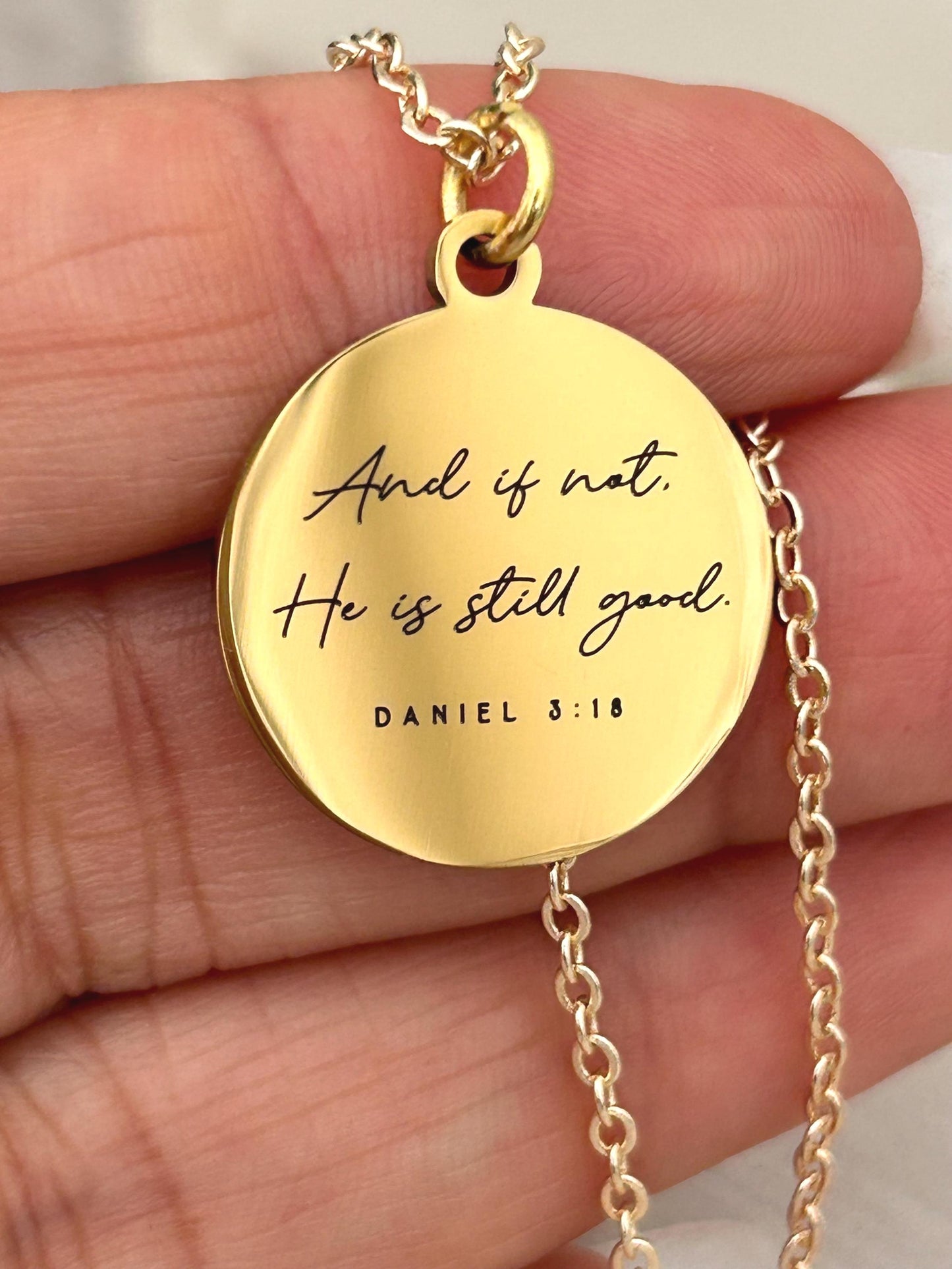 Christian Necklace And If Not, He Is Still Good Daniel 3:18 | Faith Jewelry Gift for Women | Bible Verse Necklace | Inspirational Gift