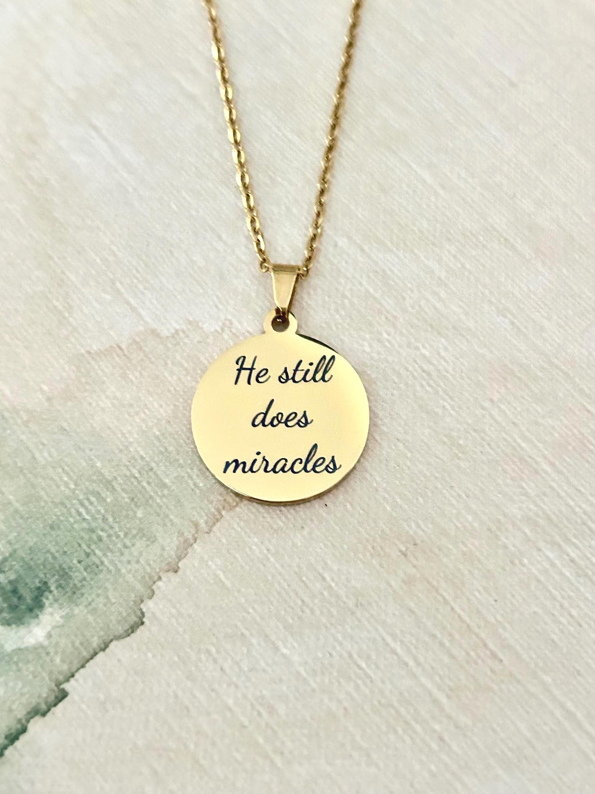 He Still Does Miracles Necklace, Christian Gifts, Inspirational Jewelry, Gifts for Mom, Meaningful Gifts,Faith Jewelry, Christian Quote Gift