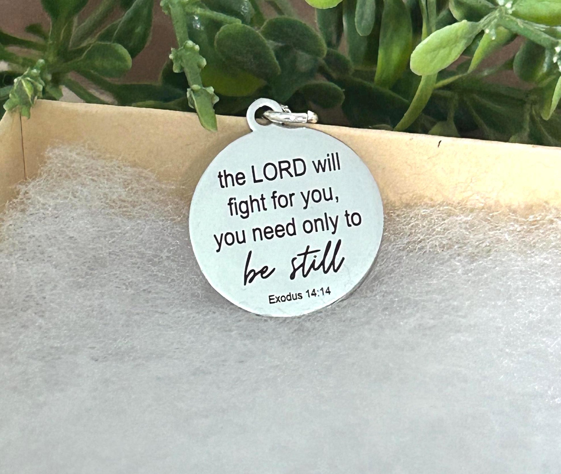 The Lord will fight for you Exodus 14:14 Necklace, Christian Gifts, Be Still Necklace, Gifts for mom, Meaningful Gifts, motivational jewelry