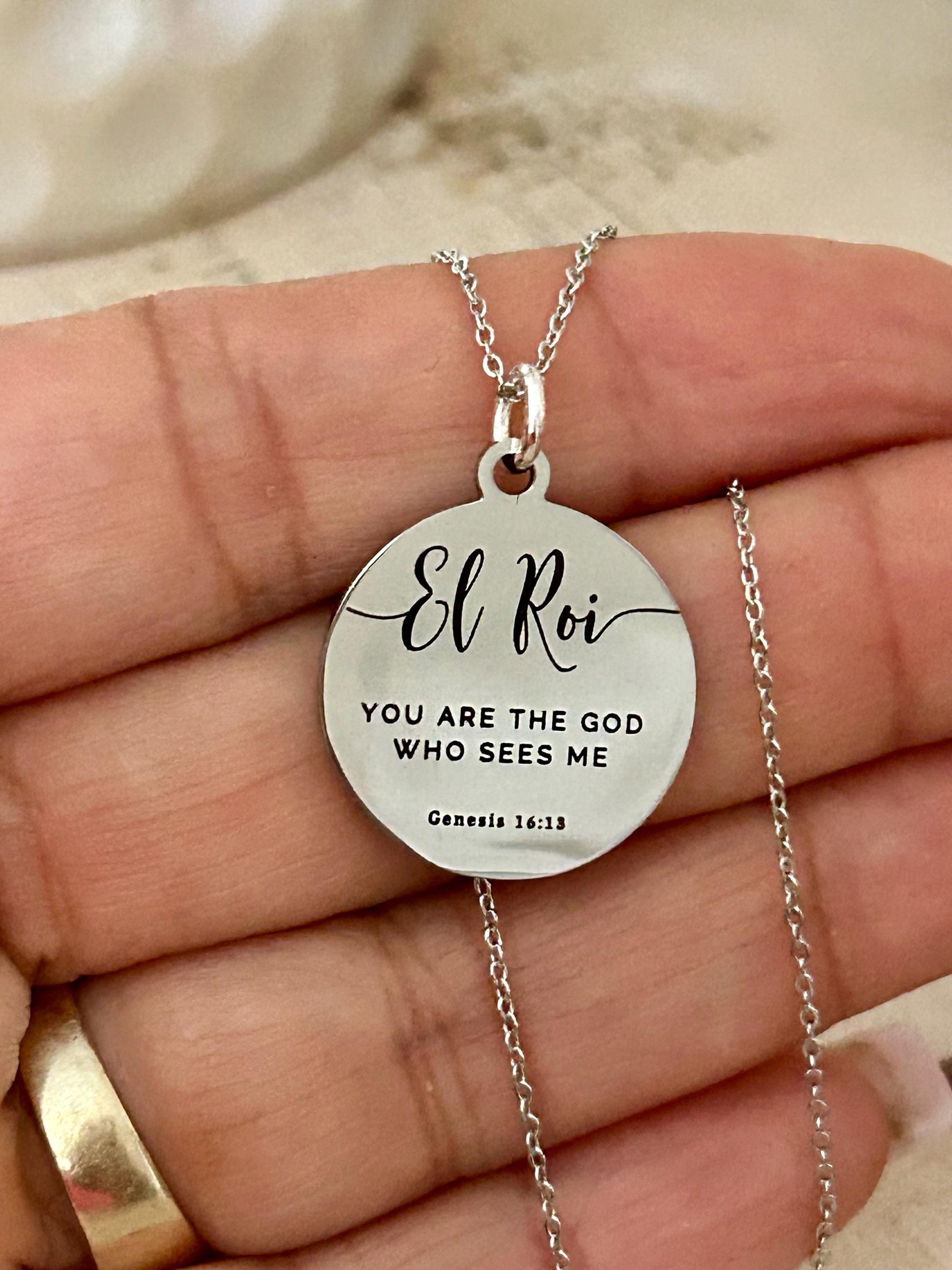 El Roi Necklace The God Who Sees Me, Christian Jewelry, Gift for Women, Faith Necklace, Bible Verse Jewelry, Mother’s Day Gift