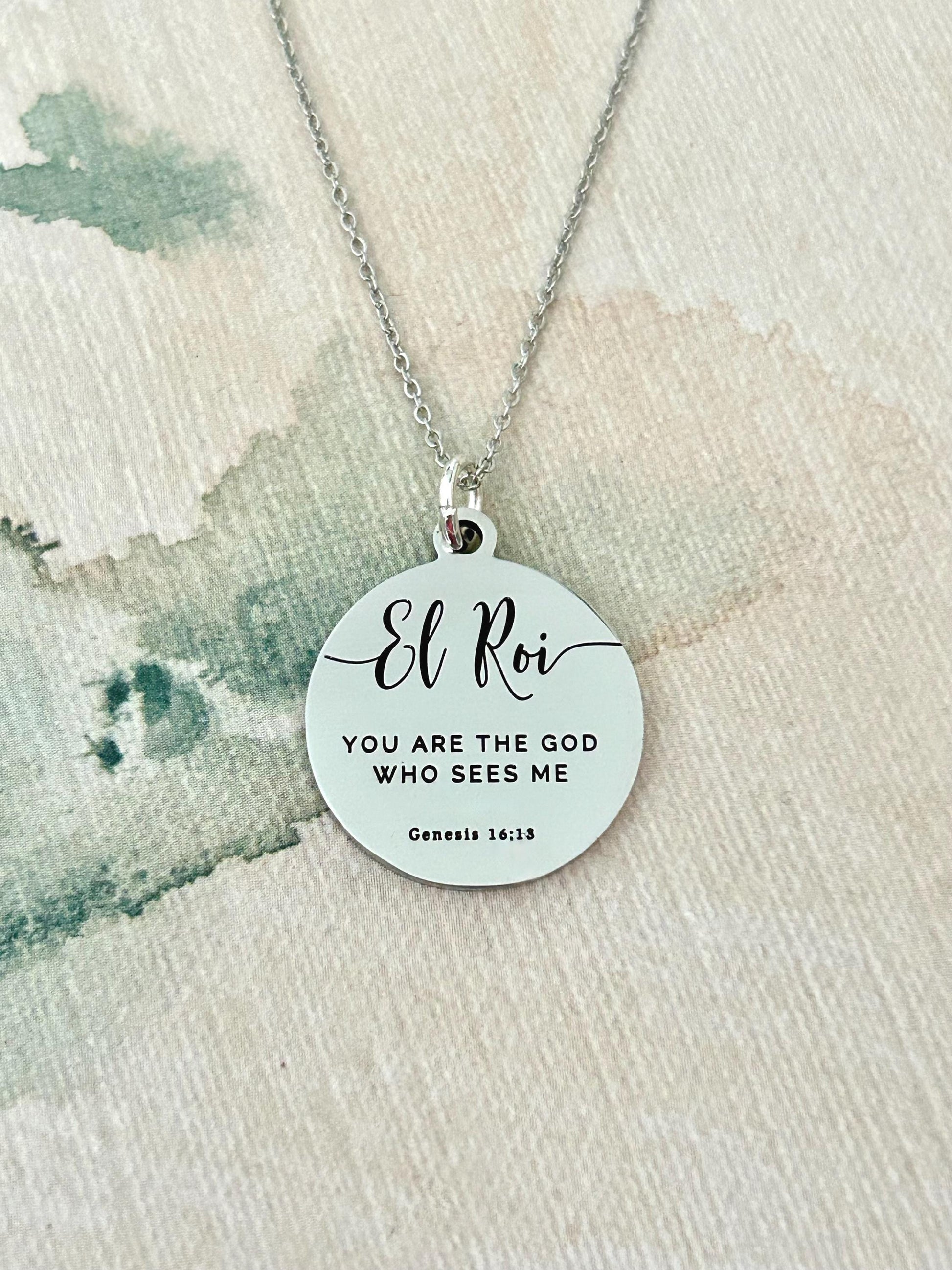 El Roi Bible Verse Necklace, you are The God who sees me, Christian Gifts, Scripture Jewelry, Personalized Necklace, Faith Gifts for Mom