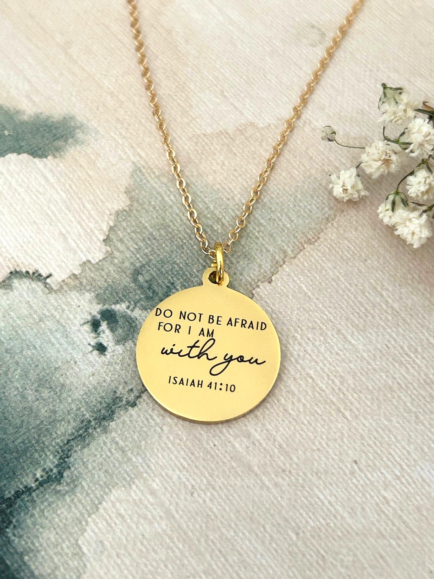 Isaiah 41:10 Necklace, Do Not Be Afraid For I Am With You, Christian Gift for Women, Bible Verse Jewelry, Religious Gift, Encouragement Gift