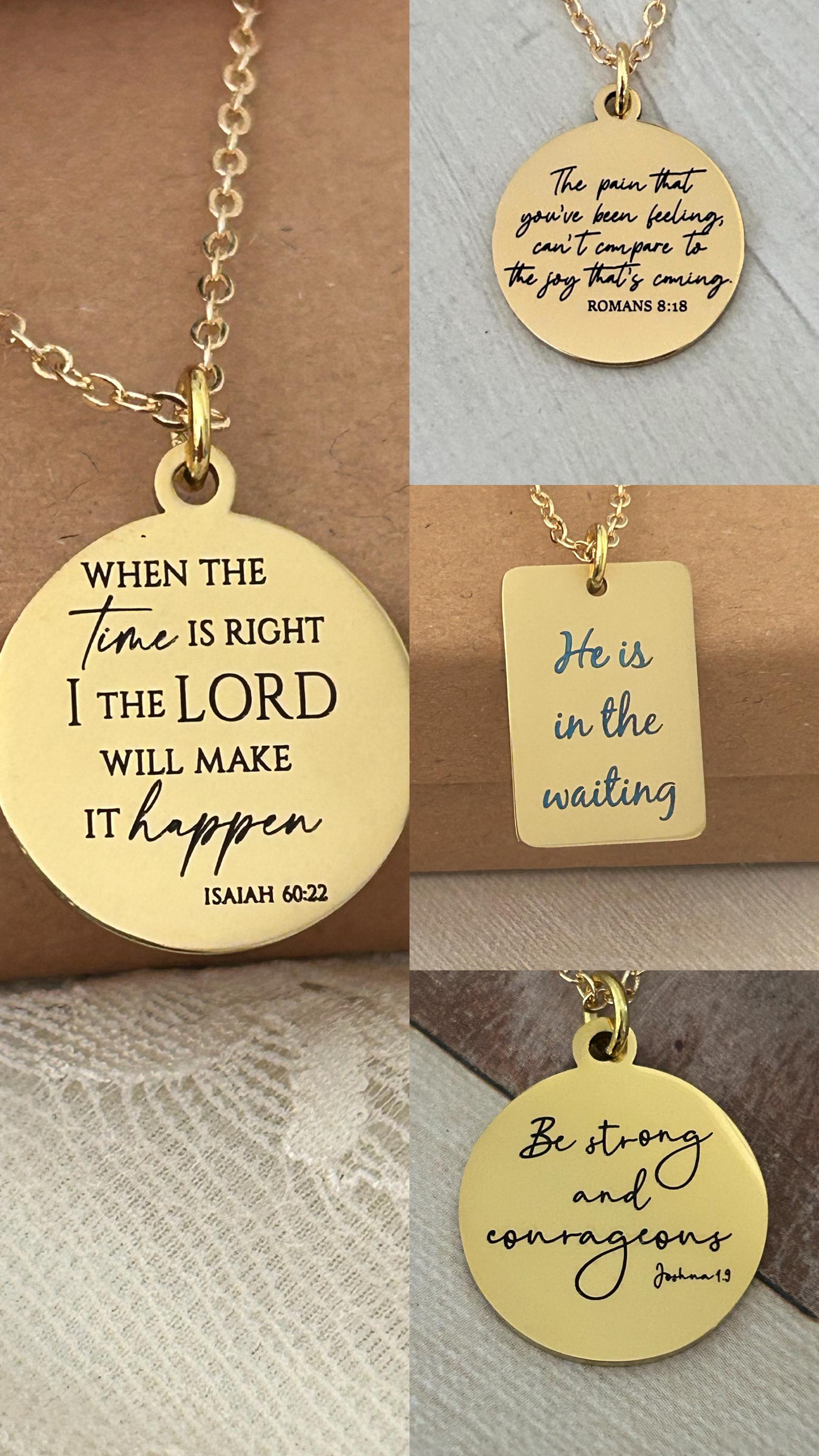 Custom Bible Verse, Scripture Necklace, Personalized Christian Jewelry, Baptism Gift, Motivational Gift for Her, Baptism Gift