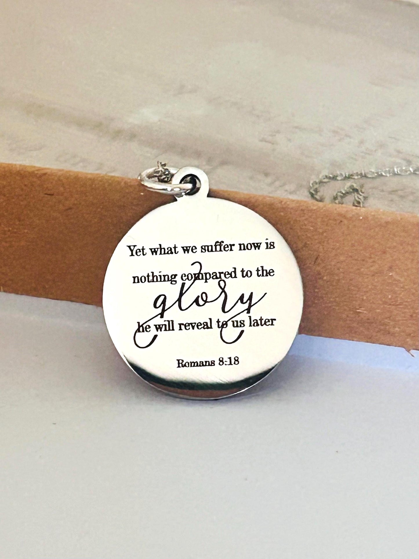 Christian Quote Romans 8:18 Bible Verse Necklace, Christian Gifts for Women, Scripture Jewelry, Meaningful Gifts, Motivational Jewelry