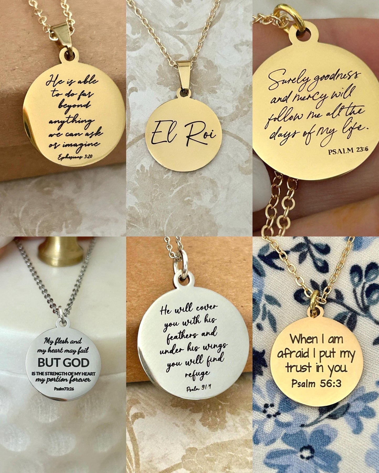 El Roi Bible Verse Necklace, you are The God who sees me, Christian Gifts, Scripture Jewelry, Personalized Necklace, Faith Gifts for Mom