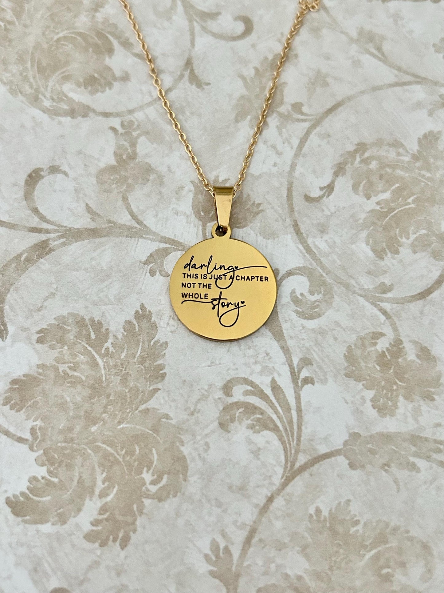 Personalized Necklace This Is Just A Chapter Not The Whole Story, Inspirational Quote Motivational Gifts Meaningful Gifts, Strength Necklace