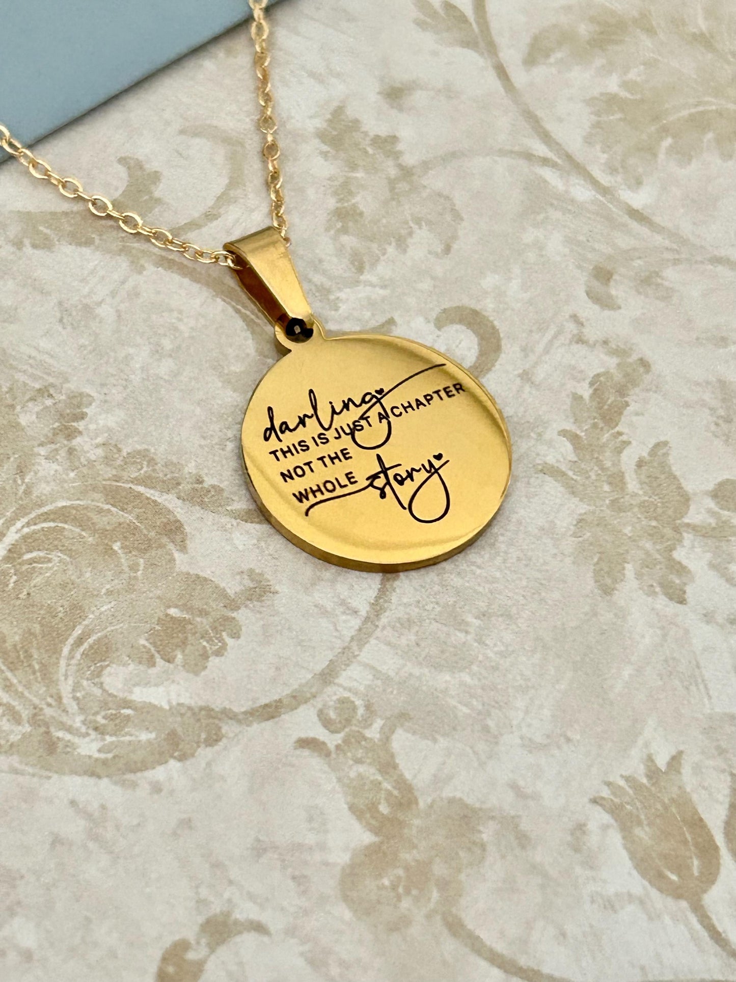 Personalized Necklace This Is Just A Chapter Not The Whole Story, Inspirational Quote Motivational Gifts Meaningful Gifts, Strength Necklace