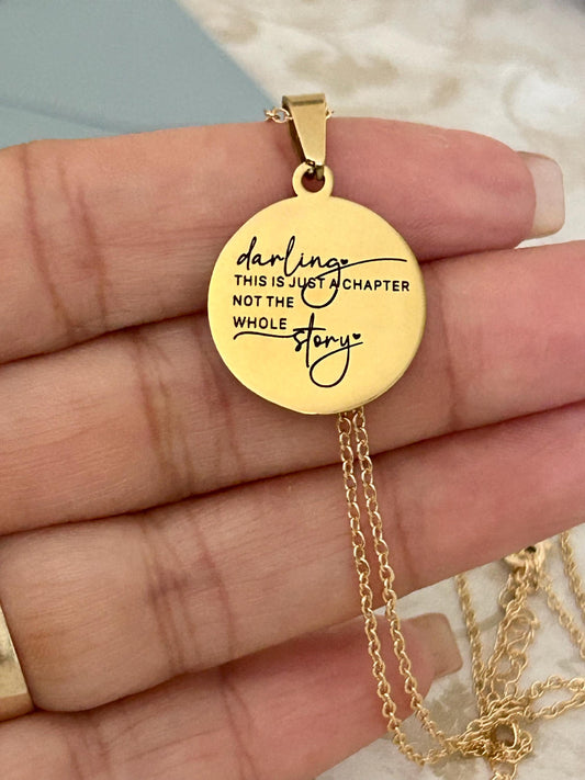 Personalized Necklace This Is Just A Chapter Not The Whole Story, Inspirational Quote Motivational Gifts Meaningful Gifts, Strength Necklace