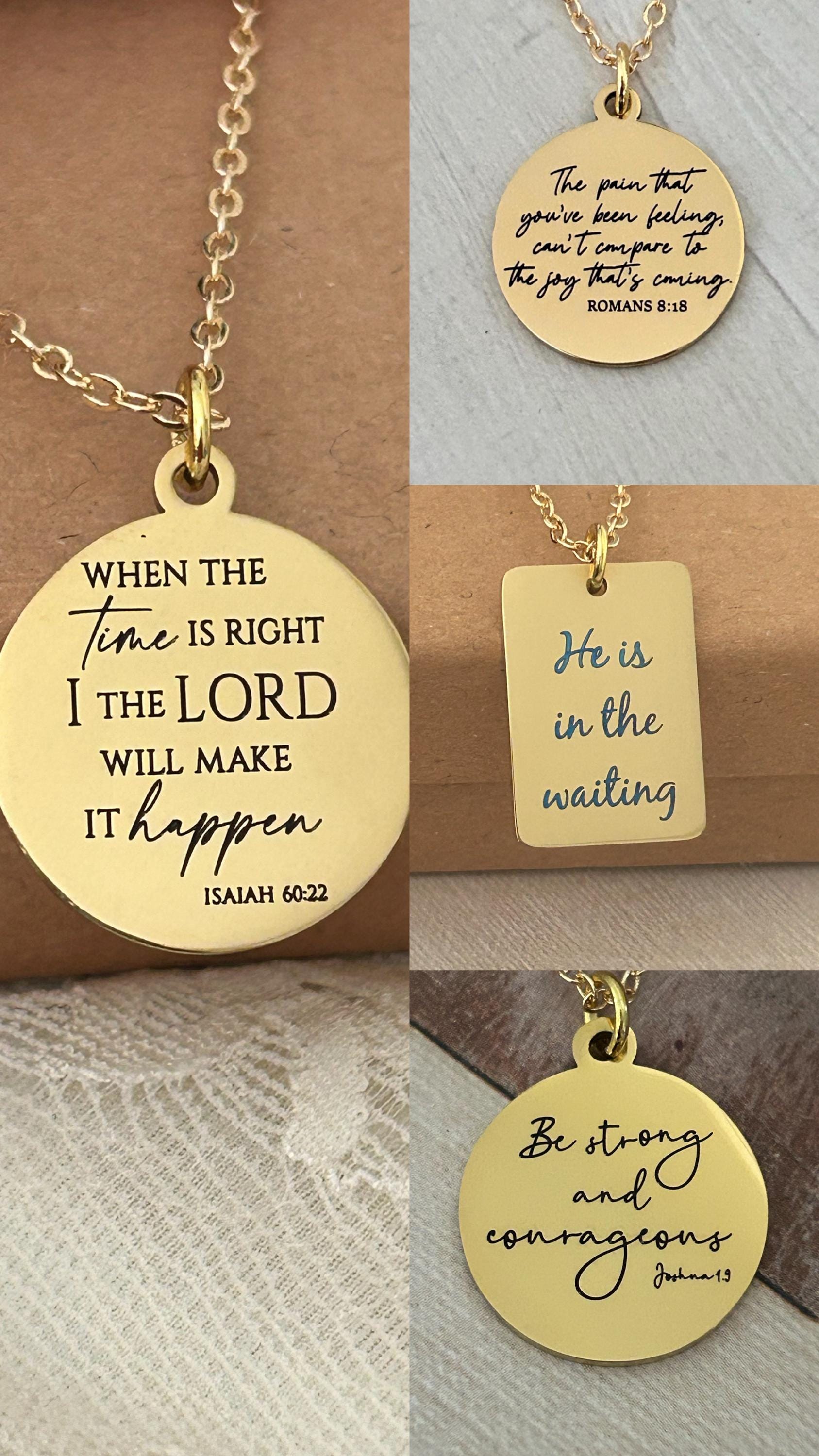 Isaiah 43:2 Bible Verse Necklace, When you go through deep waters I will be with you, Christian Gifts, Gifts for Mom, Motivational Necklace