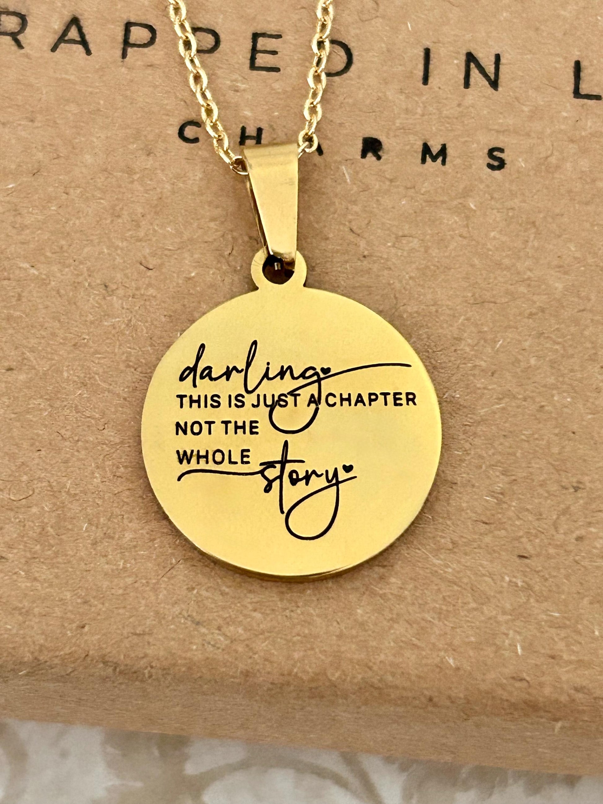 Personalized Necklace This Is Just A Chapter Not The Whole Story, Inspirational Quote Motivational Gifts Meaningful Gifts, Strength Necklace