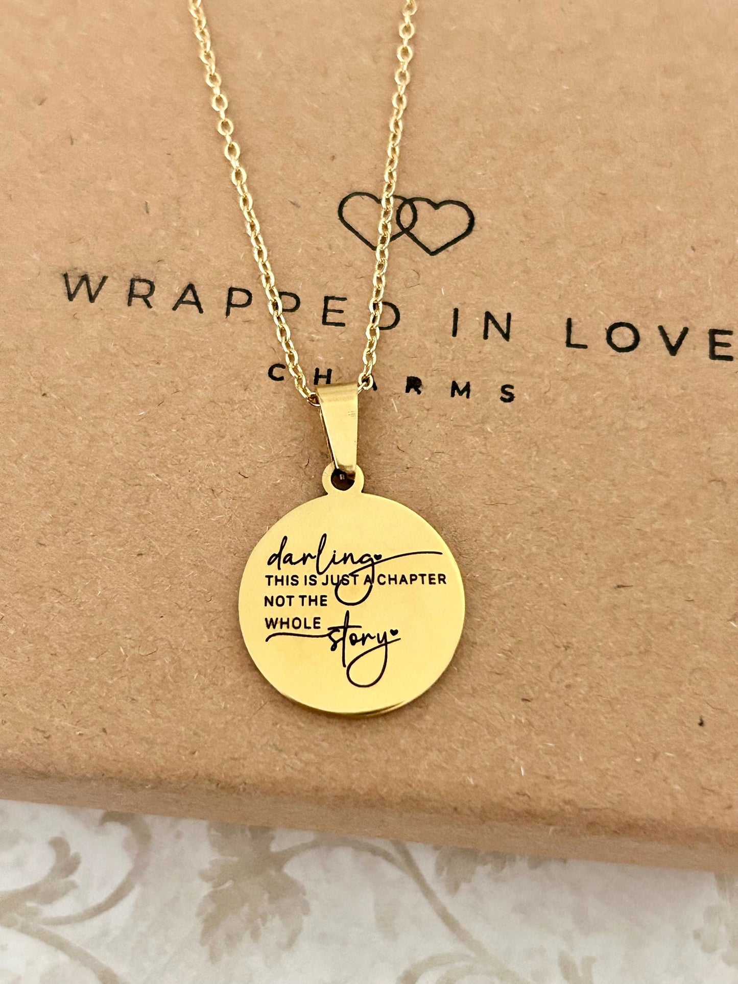 Personalized Necklace This Is Just A Chapter Not The Whole Story, Inspirational Quote Motivational Gifts Meaningful Gifts, Strength Necklace