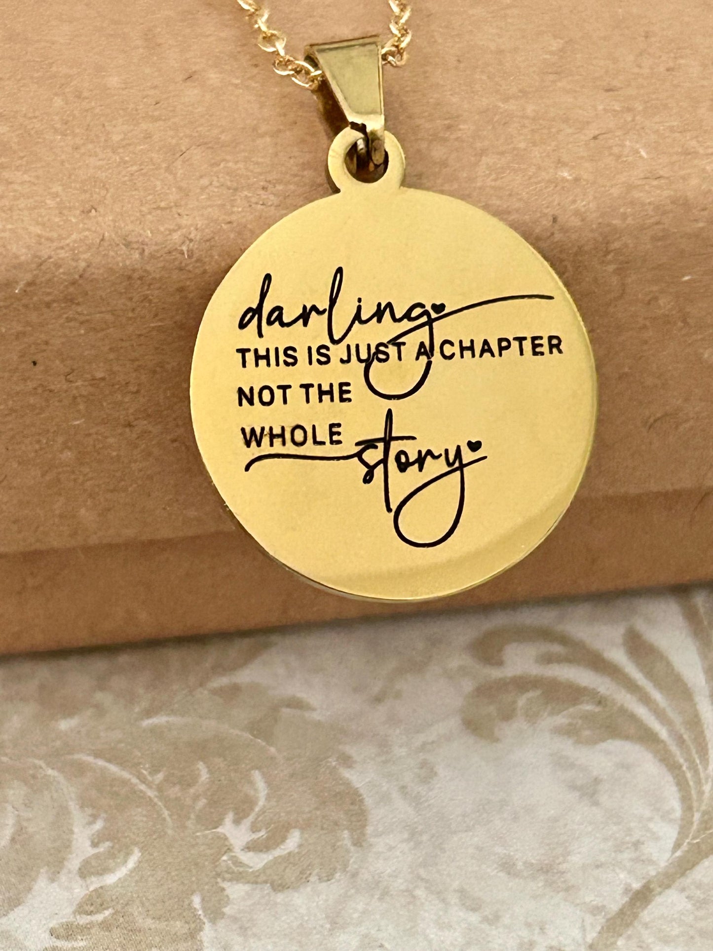 Personalized Necklace This Is Just A Chapter Not The Whole Story, Inspirational Quote Motivational Gifts Meaningful Gifts, Strength Necklace