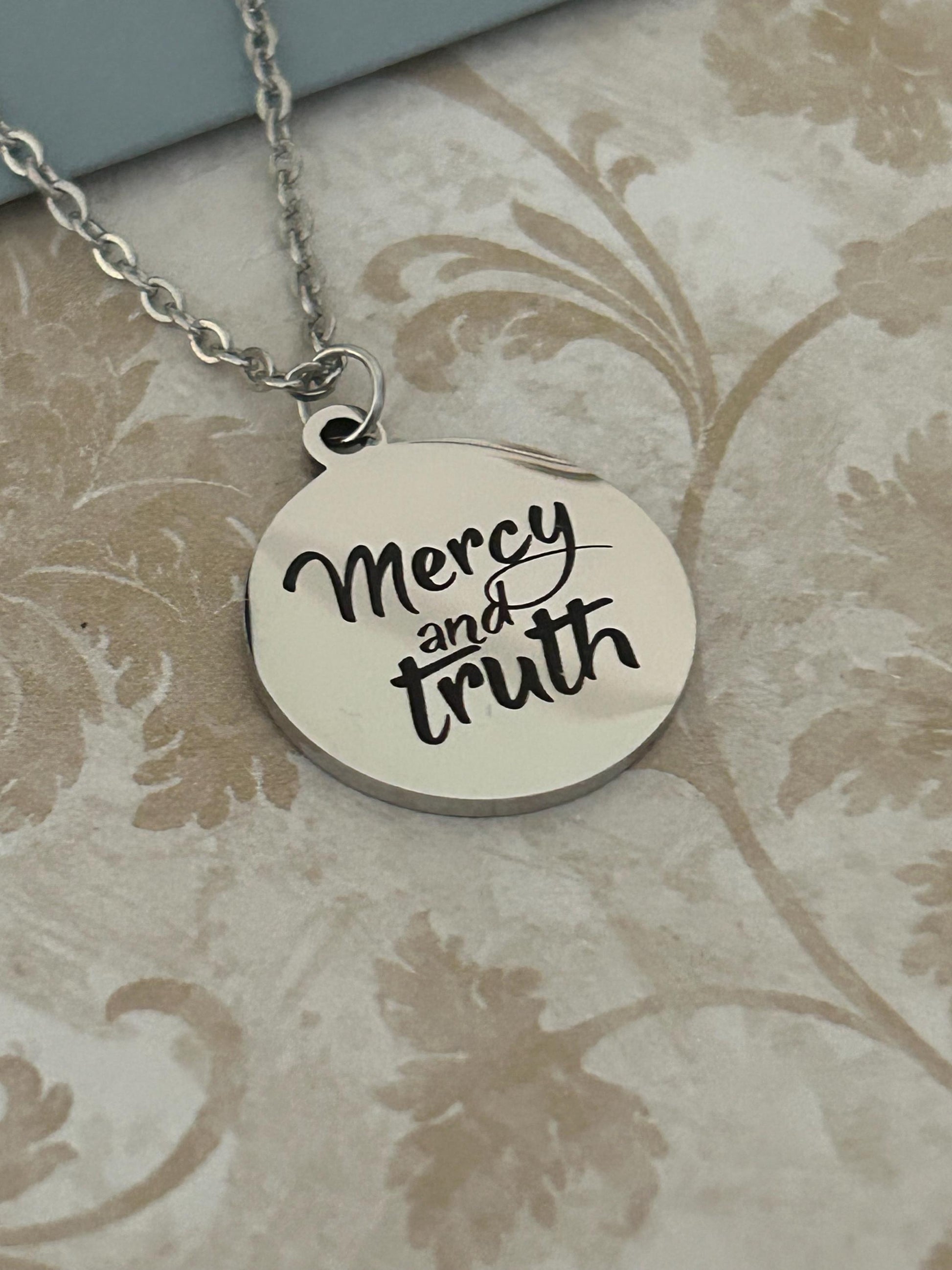 Proverbs 3:3 Mercy and Truth Necklace Christian Gifts Proverbs Necklace Scripture Jewelry Inspirational Jewelry Baptism Affirmation