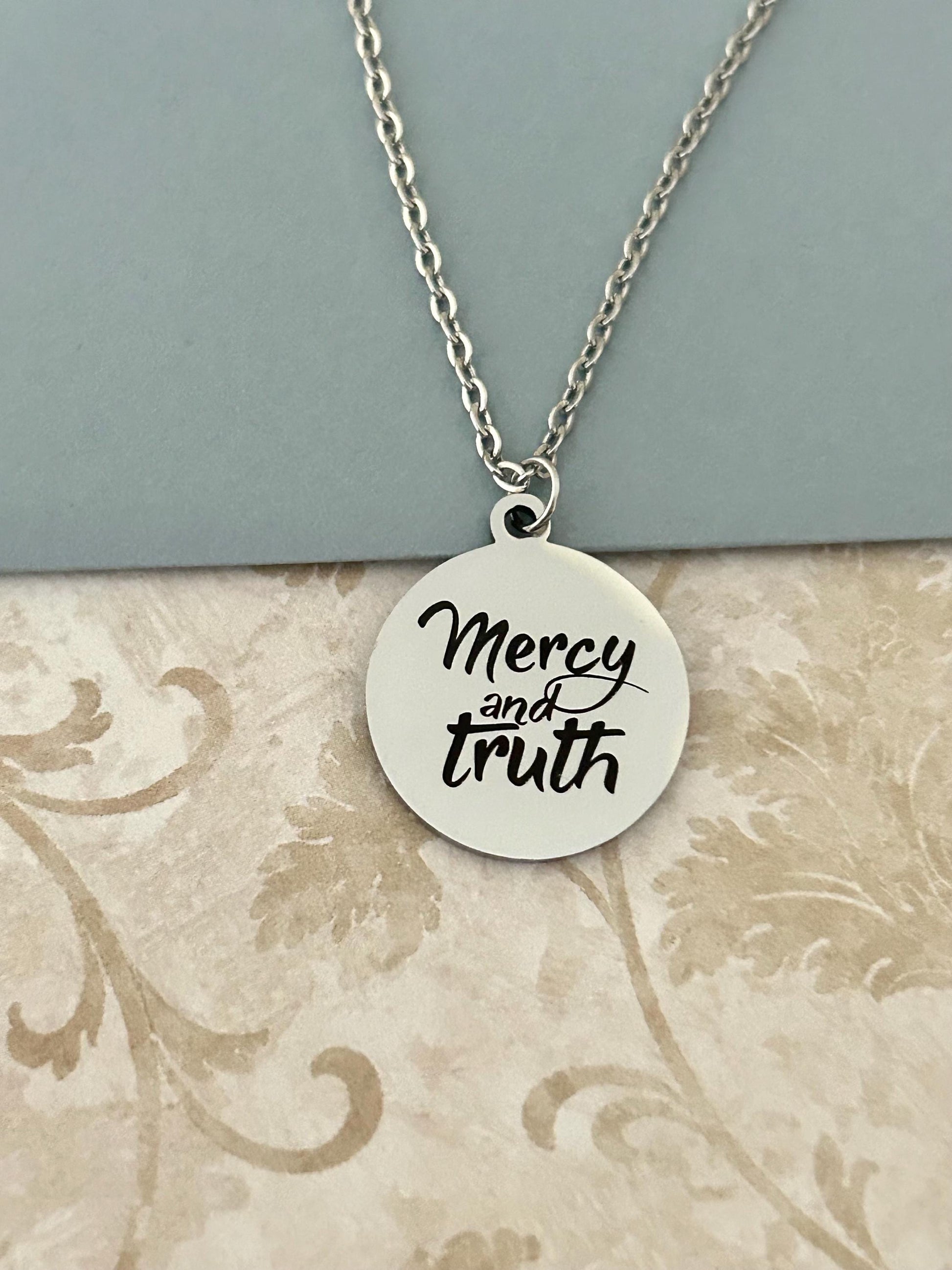 Proverbs 3:3 Mercy and Truth Necklace Christian Gifts Proverbs Necklace Scripture Jewelry Inspirational Jewelry Baptism Affirmation