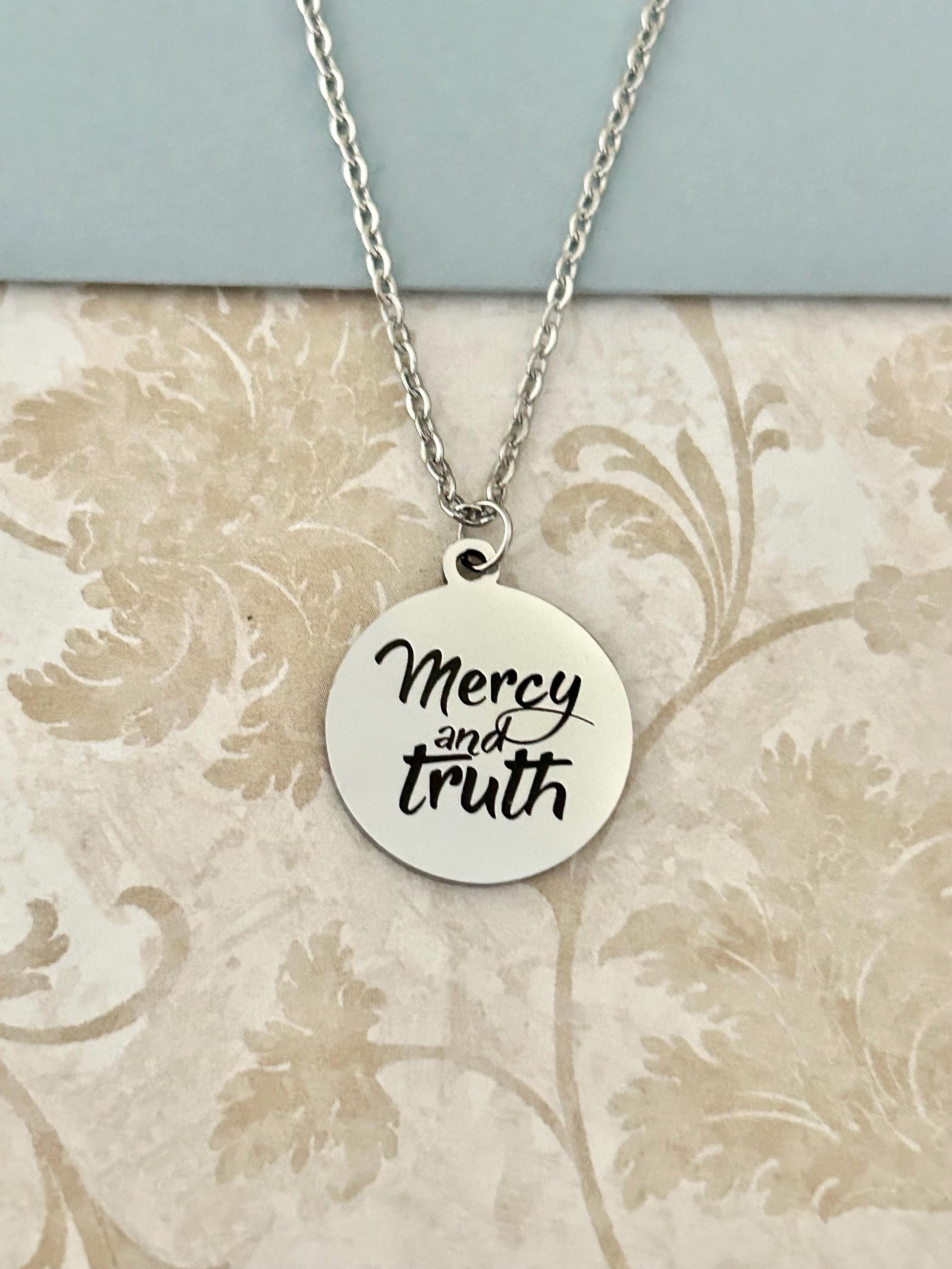 Proverbs 3:3 Mercy and Truth Necklace Christian Gifts Proverbs Necklace Scripture Jewelry Inspirational Jewelry Baptism Affirmation