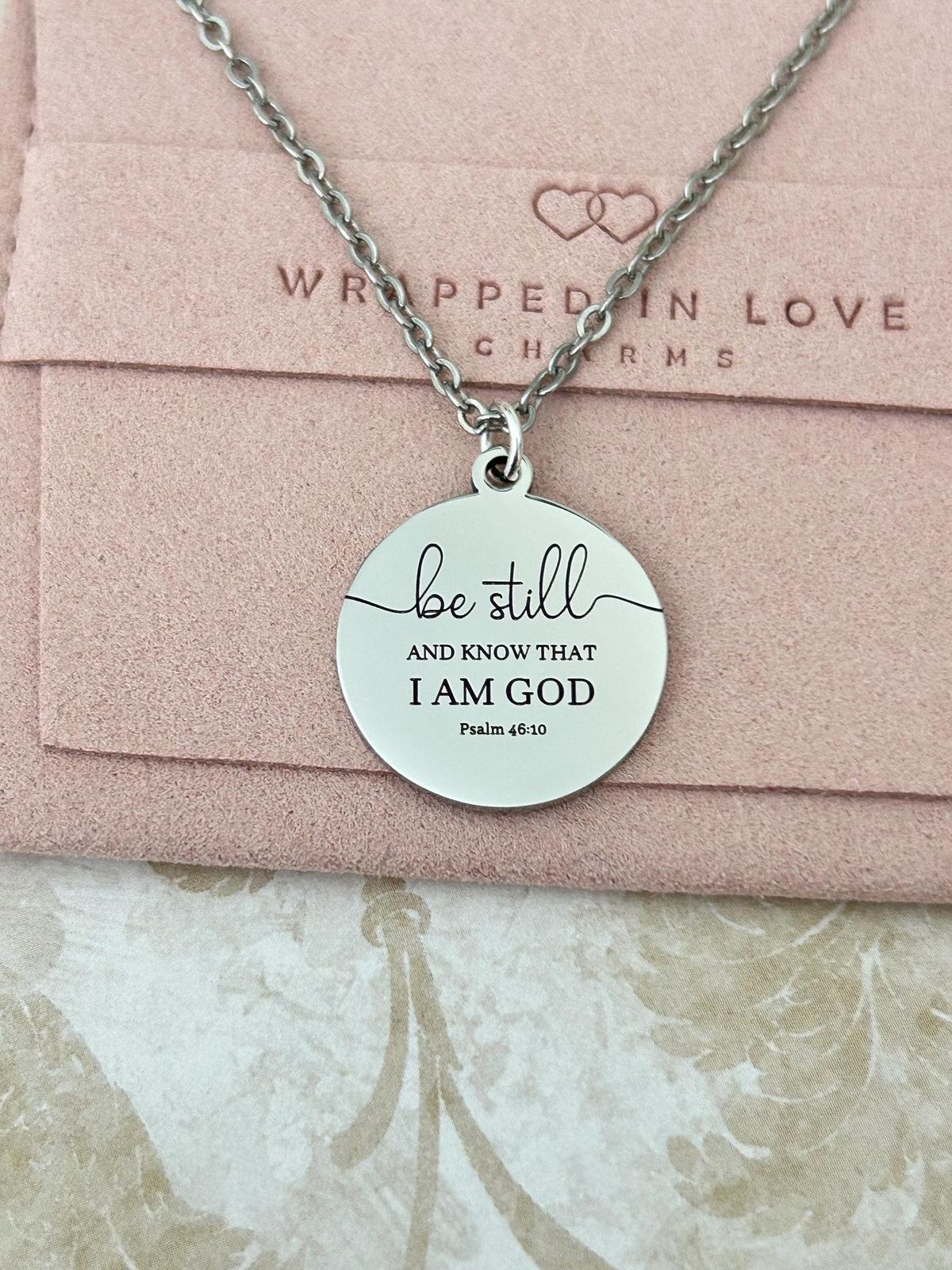 Be Still and Know Psalm 46:10 Personalized Bible Verse Necklace Christian Gift