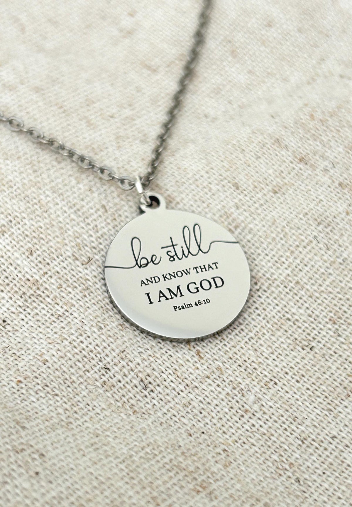 Be Still and Know Psalm 46:10 Personalized Bible Verse Necklace Christian Gift