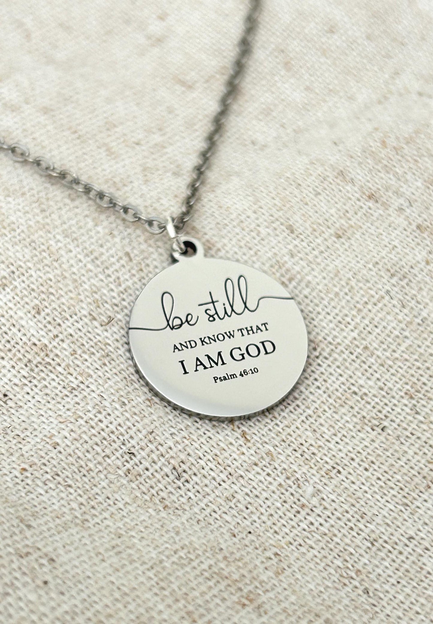 Be Still and Know Psalm 46:10 Personalized Bible Verse Necklace Christian Gift