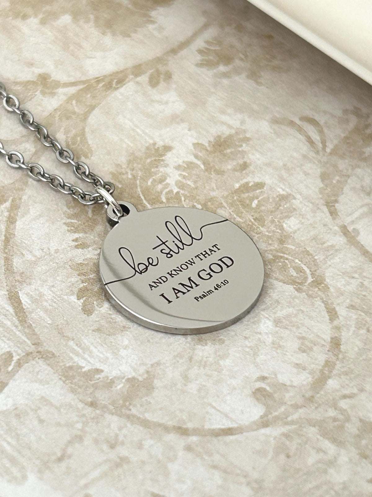Be Still and Know Psalm 46:10 Personalized Bible Verse Necklace Christian Gift