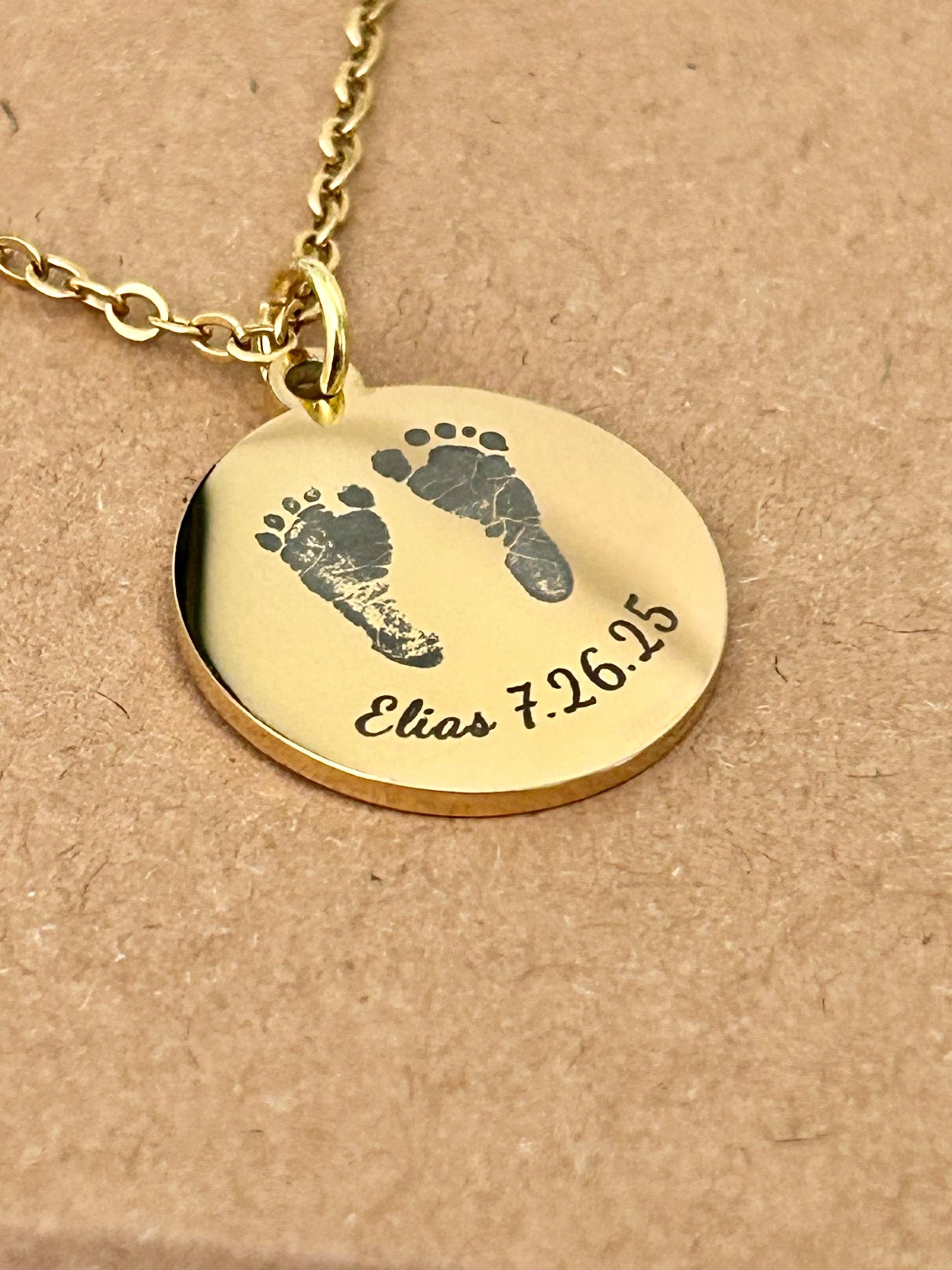 Personalized Baby Footprint Necklace with name and bible verse Gift for New Mom Baby Shower Custom Newborn Gift Baby Keepsake Jewelry
