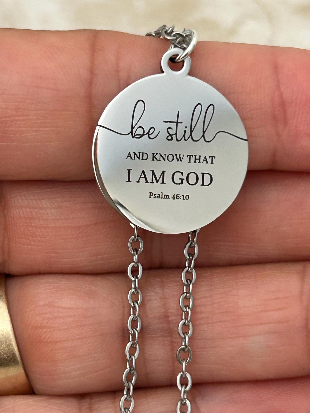 Be Still and Know Psalm 46:10 Personalized Bible Verse Necklace Christian Gift