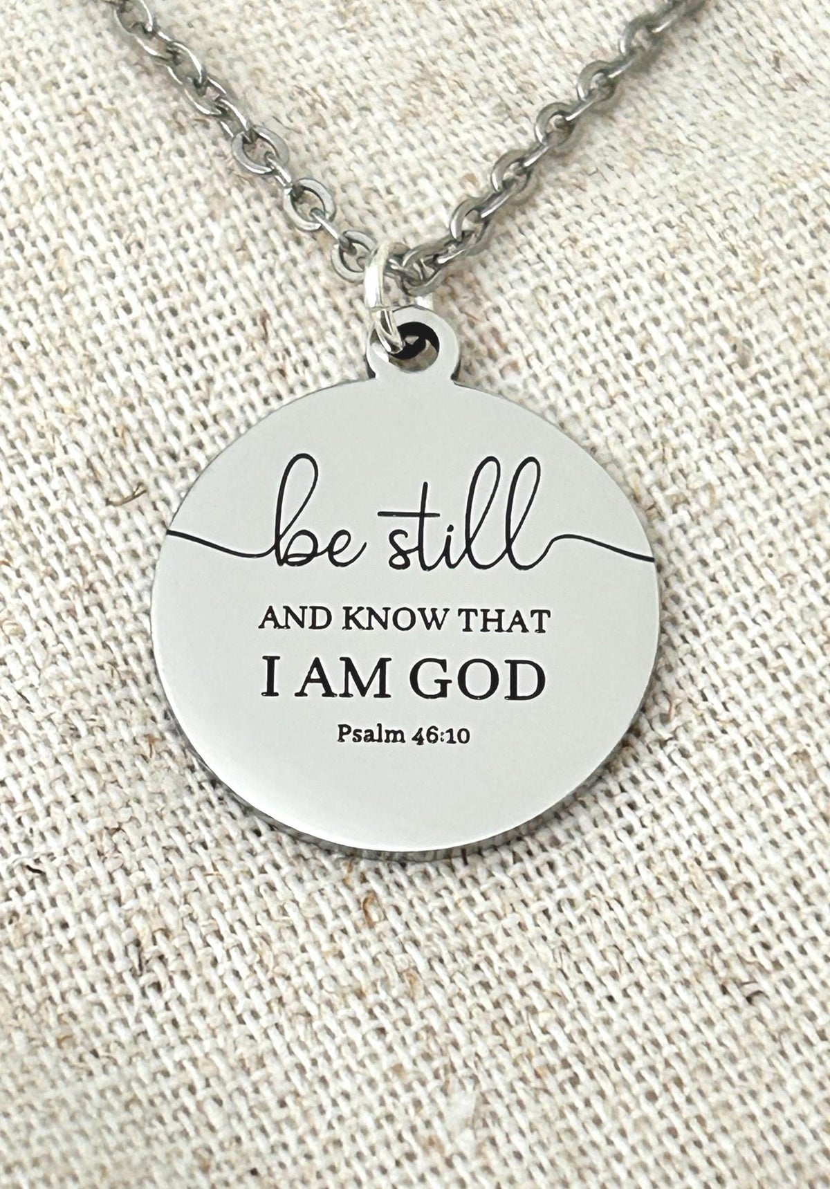 Be Still and Know Psalm 46:10 Personalized Bible Verse Necklace Christian Gift