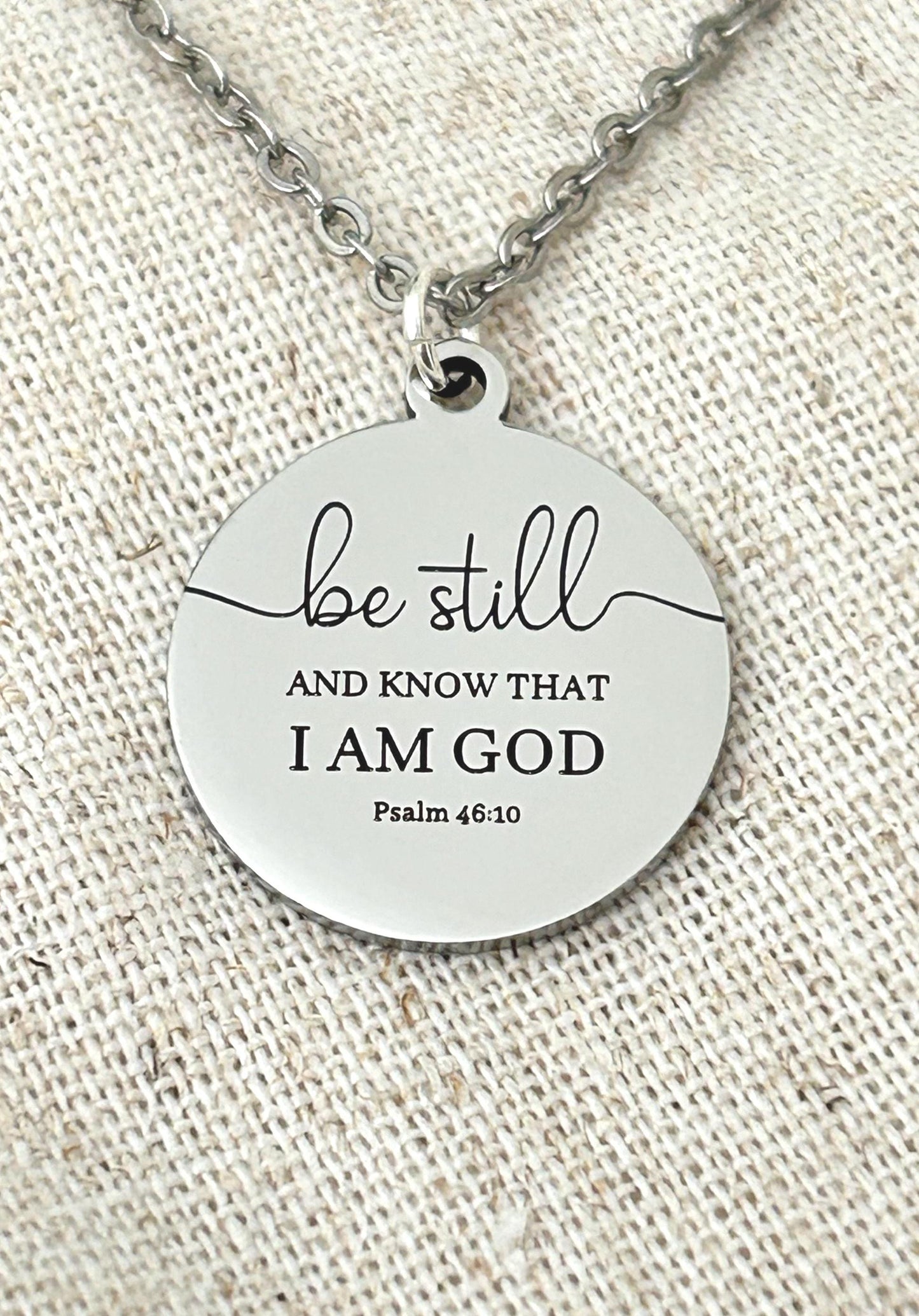 Be Still and Know Psalm 46:10 Personalized Bible Verse Necklace Christian Gift