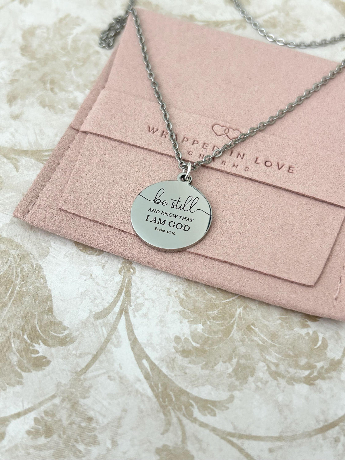 Be Still and Know Psalm 46:10 Personalized Bible Verse Necklace Christian Gift