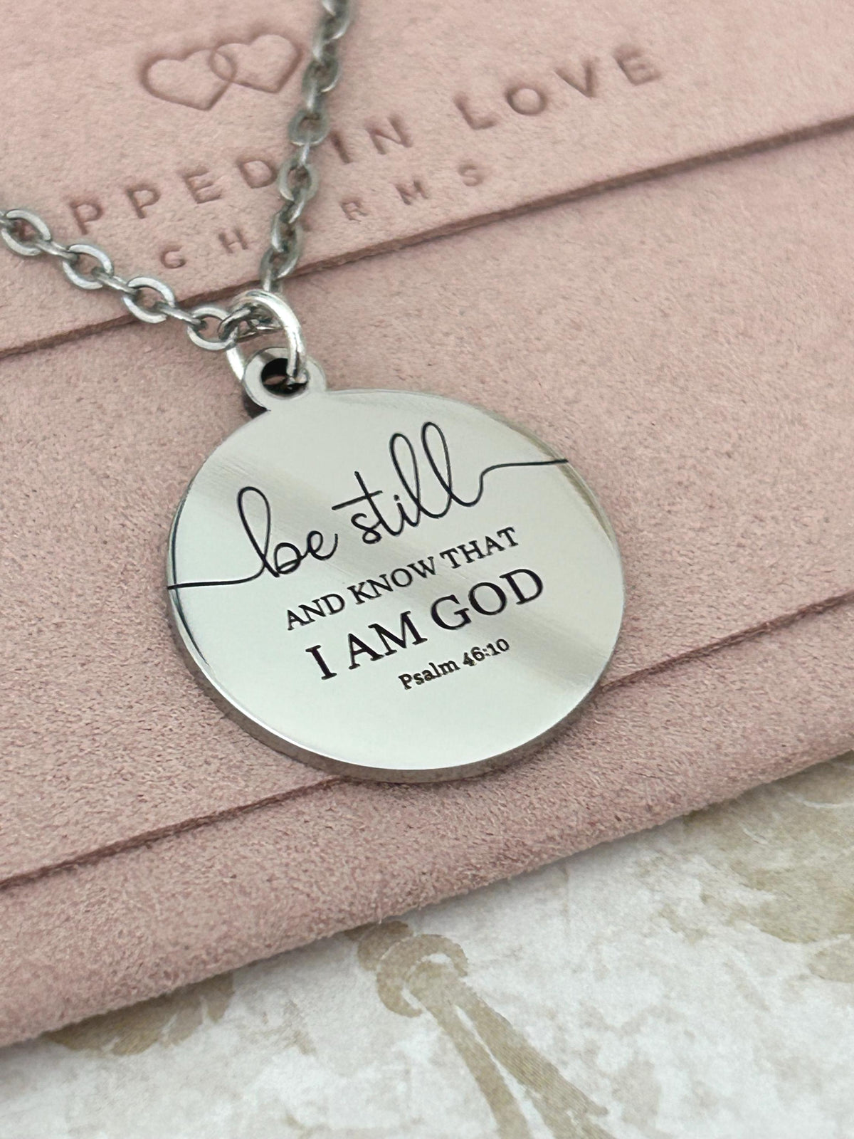 Be Still and Know Psalm 46:10 Personalized Bible Verse Necklace Christian Gift