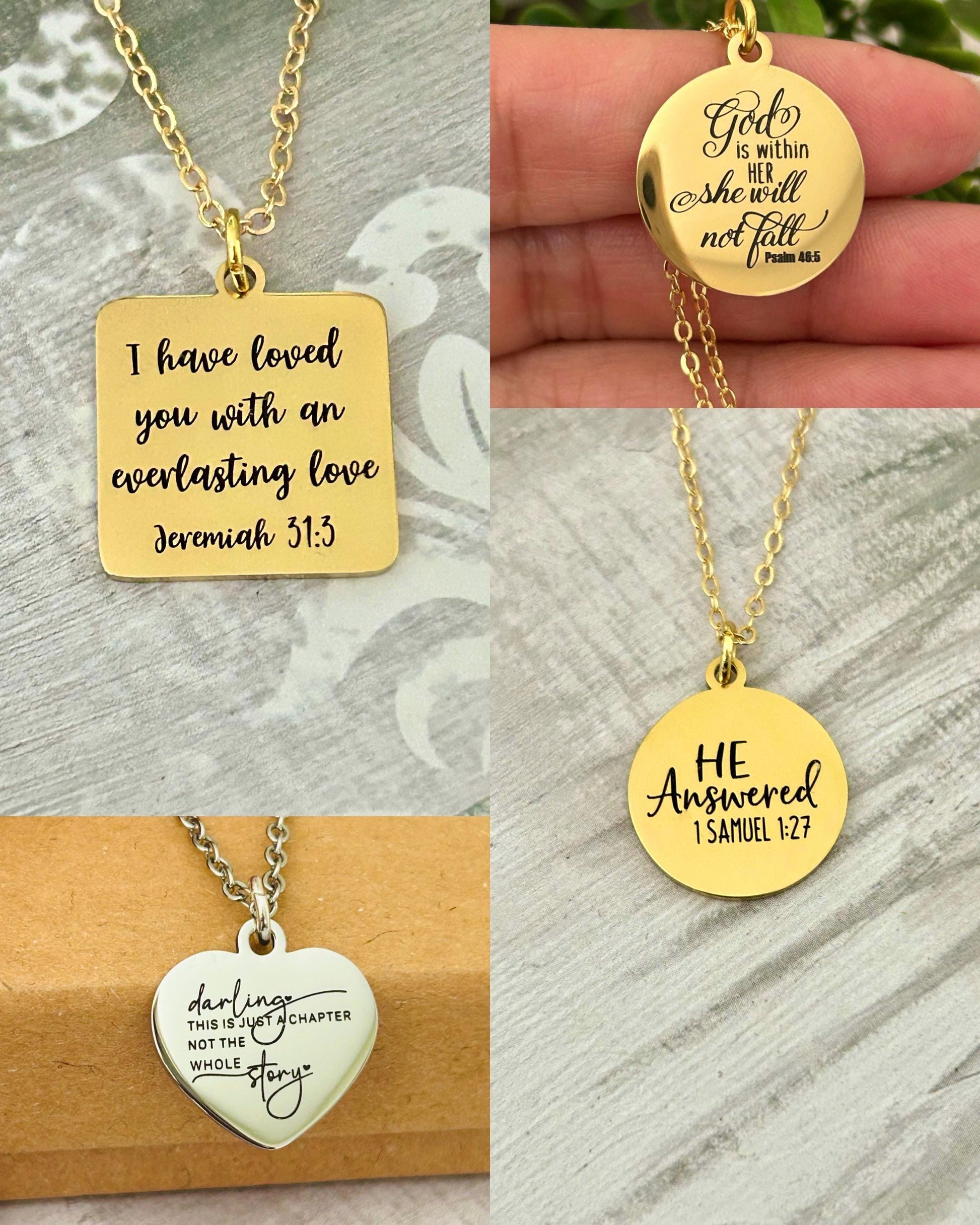 He gives Beauty for Ashes Gold Necklace, Christian Gifts, Isaiah 61:3 Jewelry, Encouragement Gifts, Gifts for Mom, personalized Necklace