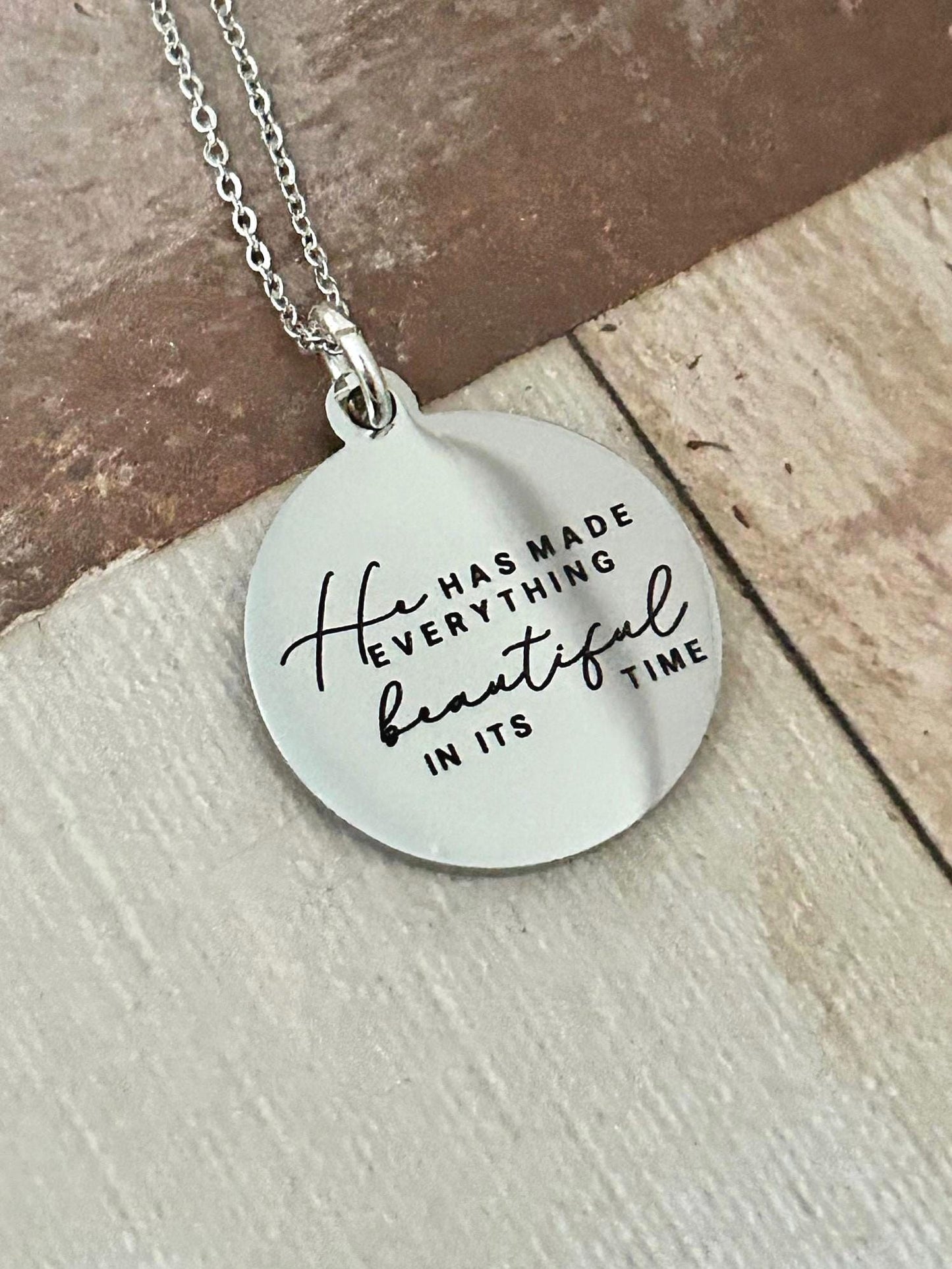 Ecclesiastes 3:11 Silver Plated Necklace, Christian Jewelry Gift