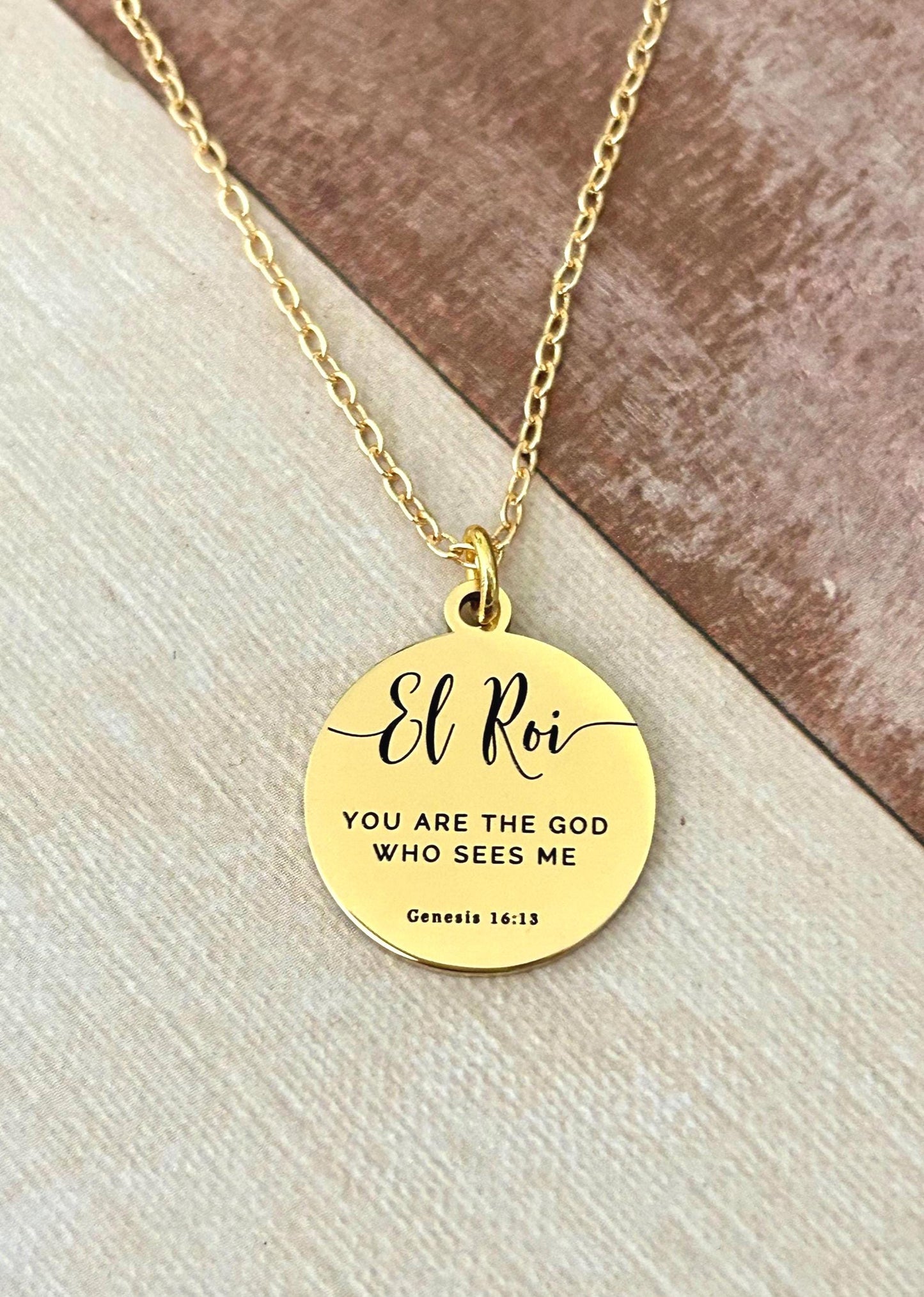 El Roi Necklace Gold, The God Who Sees Me Necklace, Christian Jewelry Gift for Women, Faith Necklace, Bible Verse Jewelry, Mother’s Day Gift