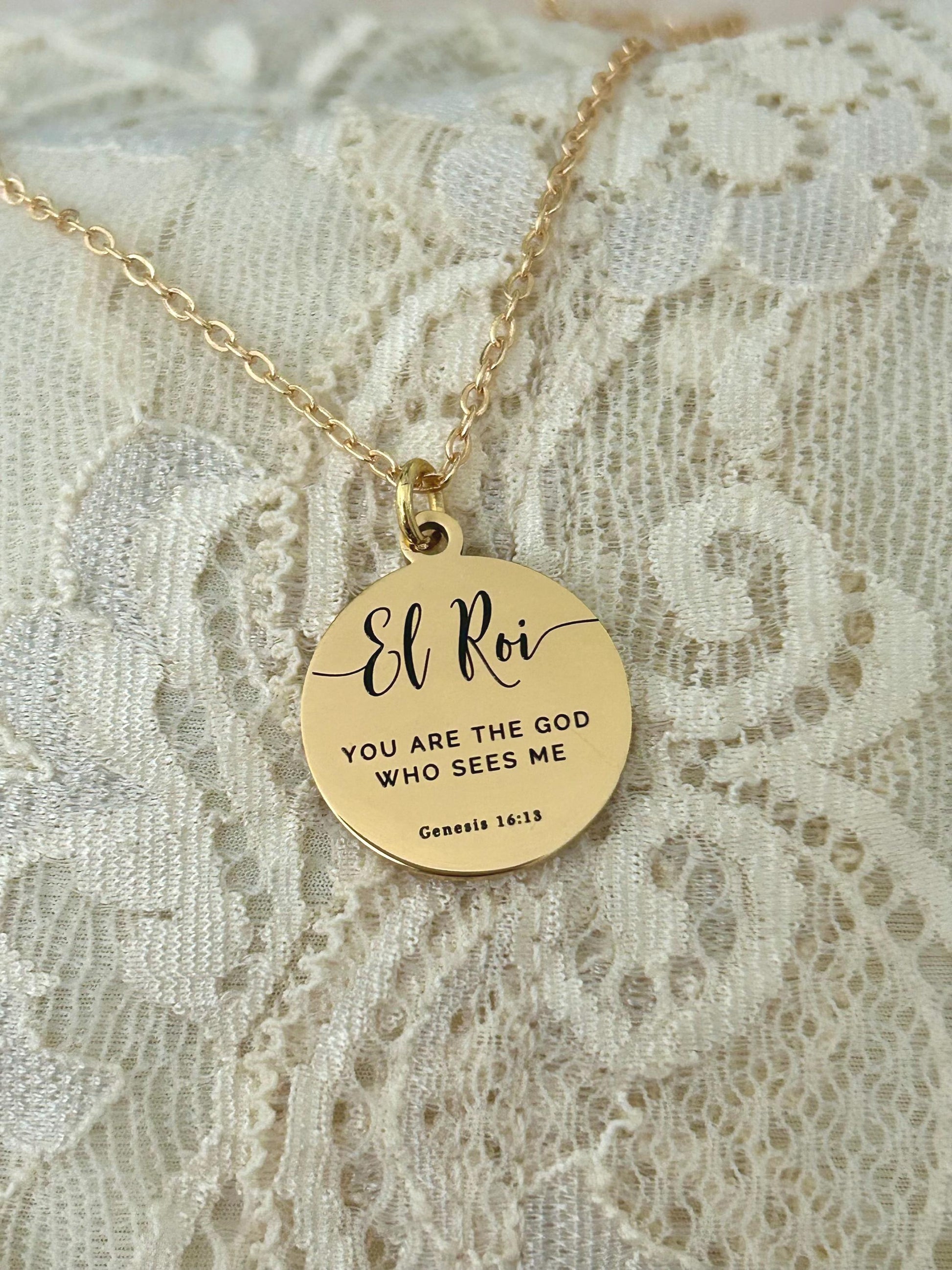 El Roi Necklace Gold, The God Who Sees Me Necklace, Christian Jewelry Gift for Women, Faith Necklace, Bible Verse Jewelry, Mother’s Day Gift