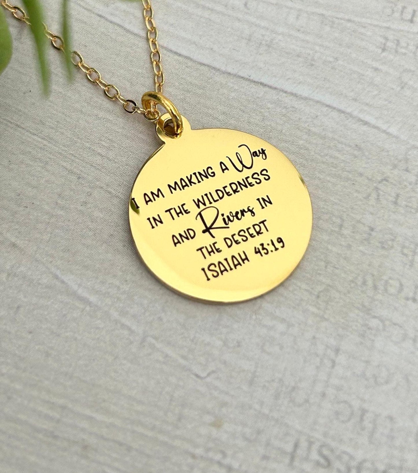 I am making a way in the wilderness Bible Necklace Isaiah 43:19, Christian Gifts, Motivational Necklace, Gift for Mom, Inspirational Jewelry