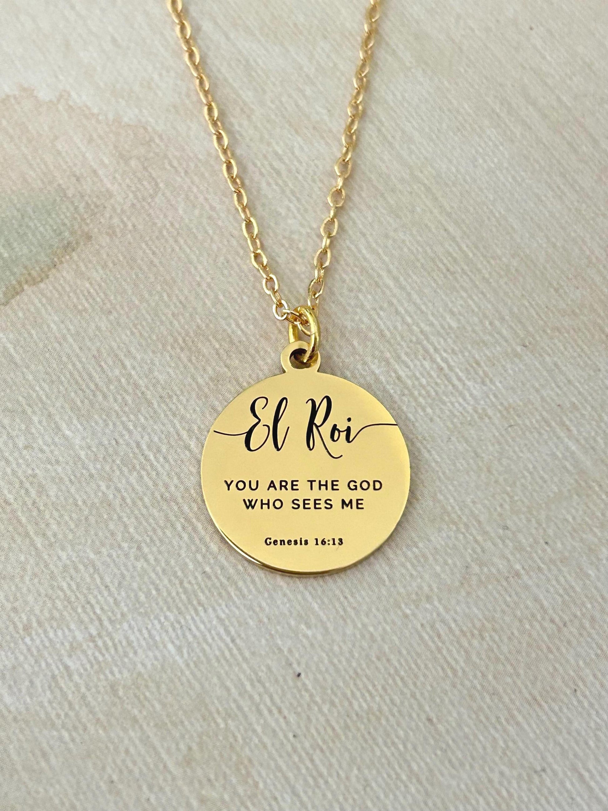 El Roi Necklace Gold, The God Who Sees Me Necklace, Christian Jewelry Gift for Women, Faith Necklace, Bible Verse Jewelry, Mother’s Day Gift